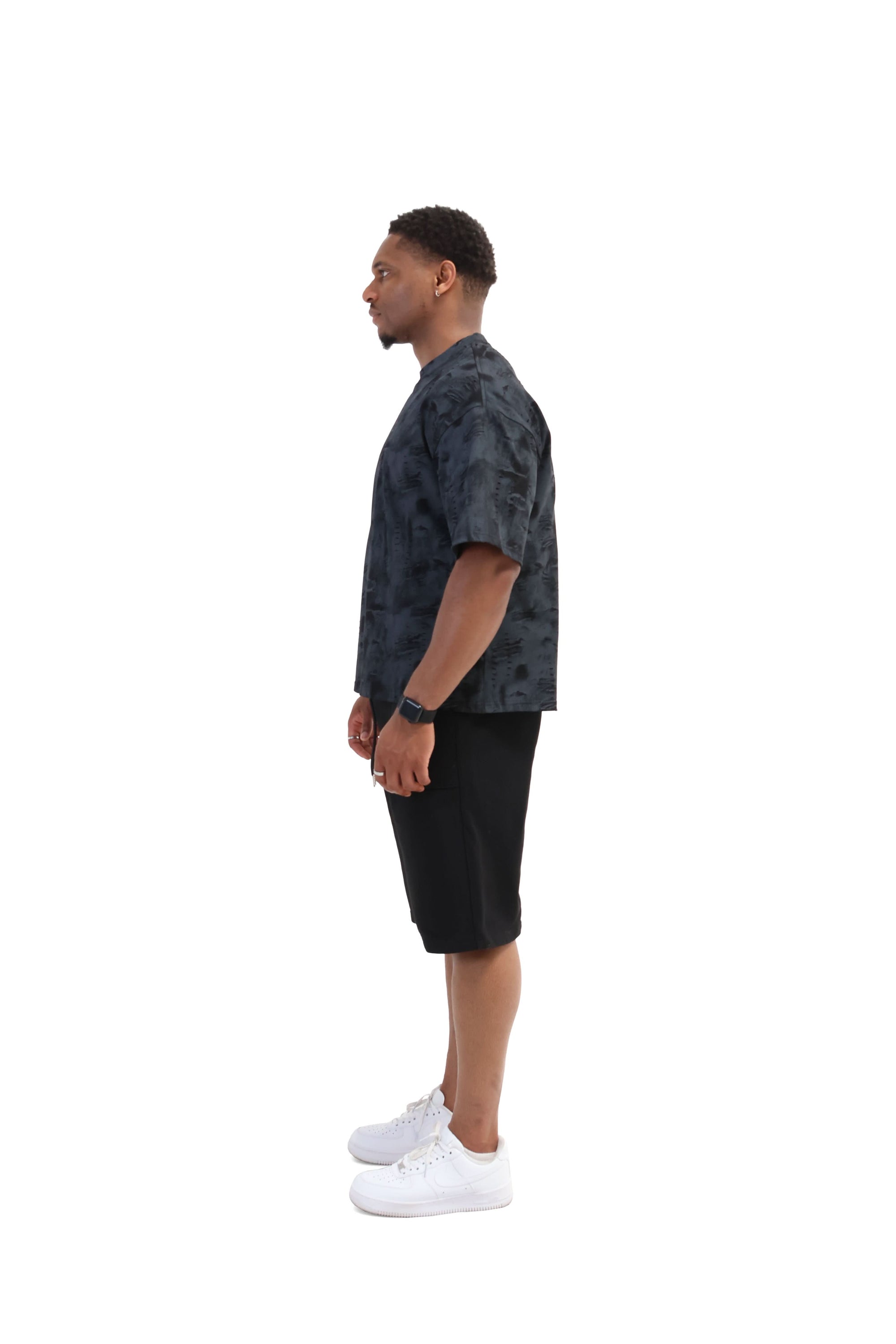 Paint Distressed Oversized T-shirt 260gsm black 4