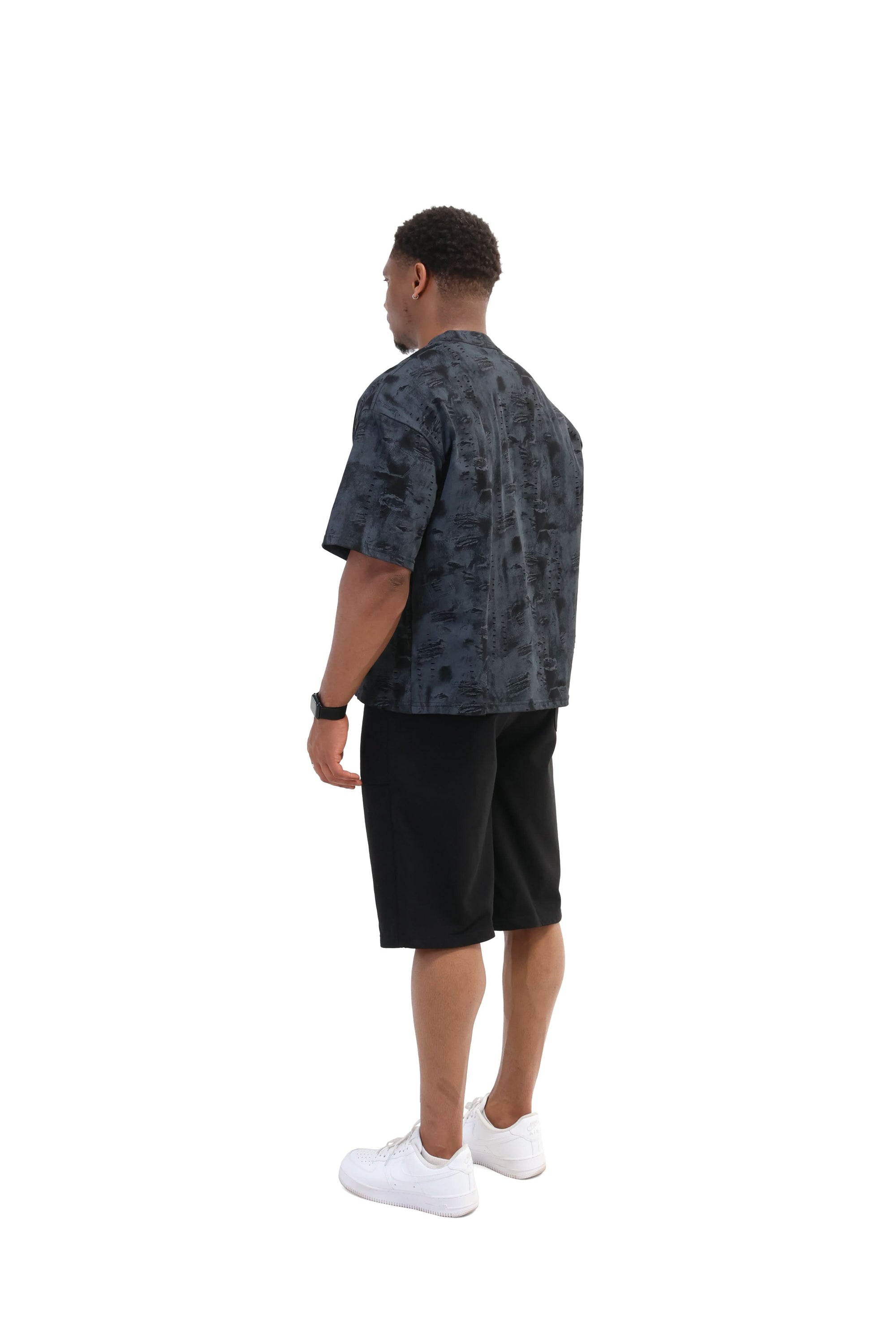 Paint Distressed Oversized T-shirt 260gsm black 5