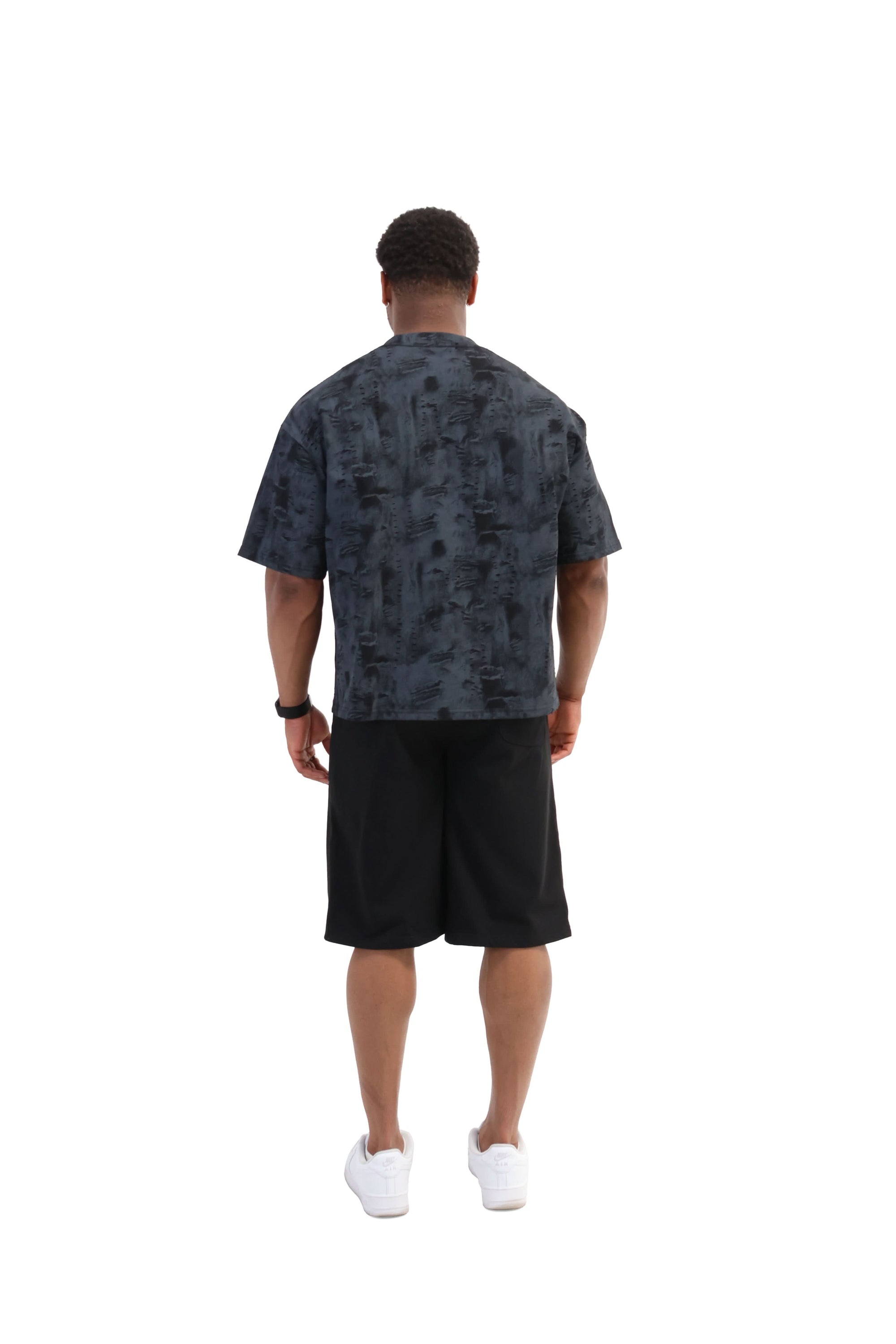 Paint Distressed Oversized T-shirt 260gsm black 6