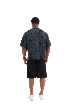 Paint Distressed Oversized T-shirt 260gsm black 6