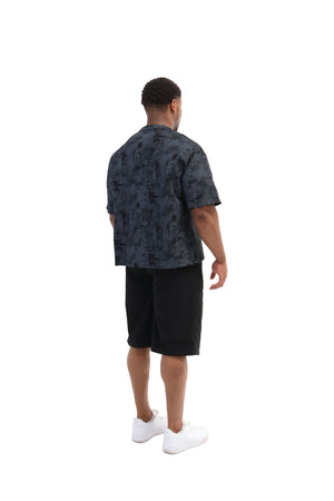 Paint Distressed Oversized T-shirt 260gsm black 7