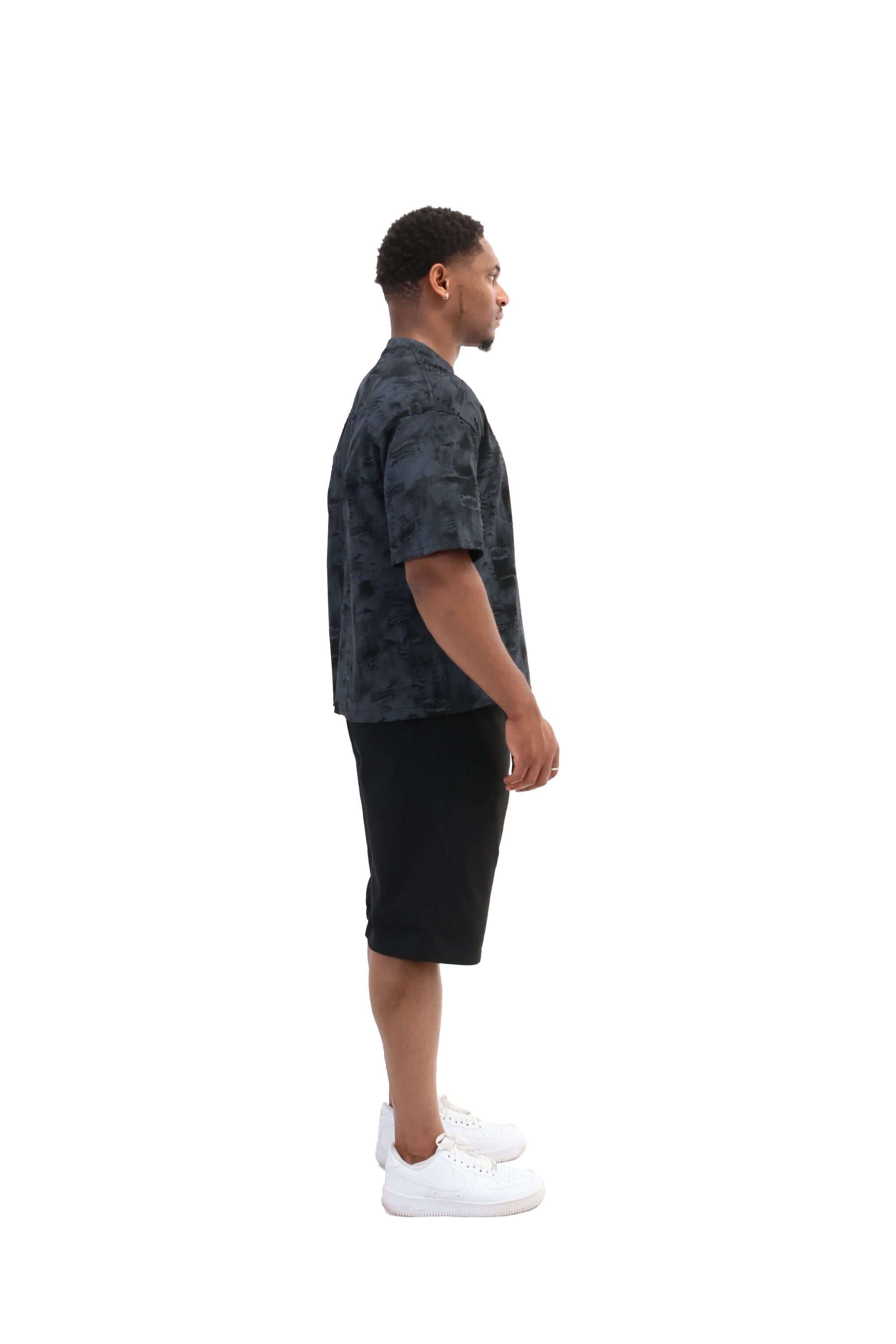 Paint Distressed Oversized T-shirt 260gsm black 8