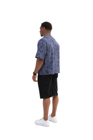 Paint Distressed Oversized T-shirt 260gsm blue 5