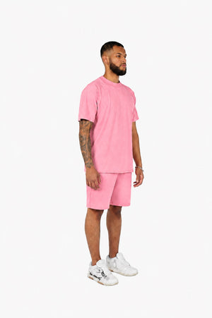 Pastel pink regular fit shorts 330gsm 1