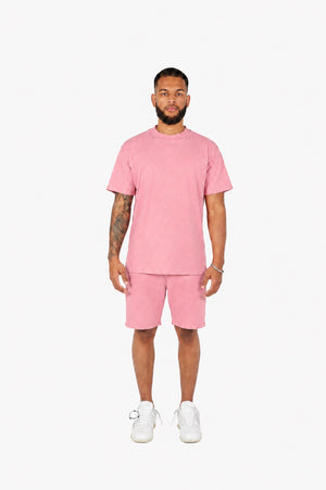Pastel pink regular fit shorts 330gsm 2