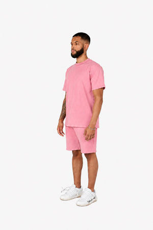 Pastel pink regular fit shorts 330gsm 3
