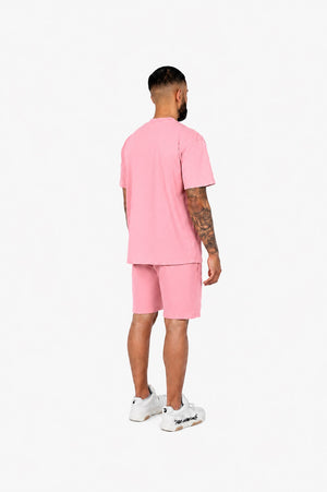 Pastel pink regular fit shorts 330gsm 4