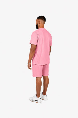 Pastel pink regular fit shorts 330gsm 5