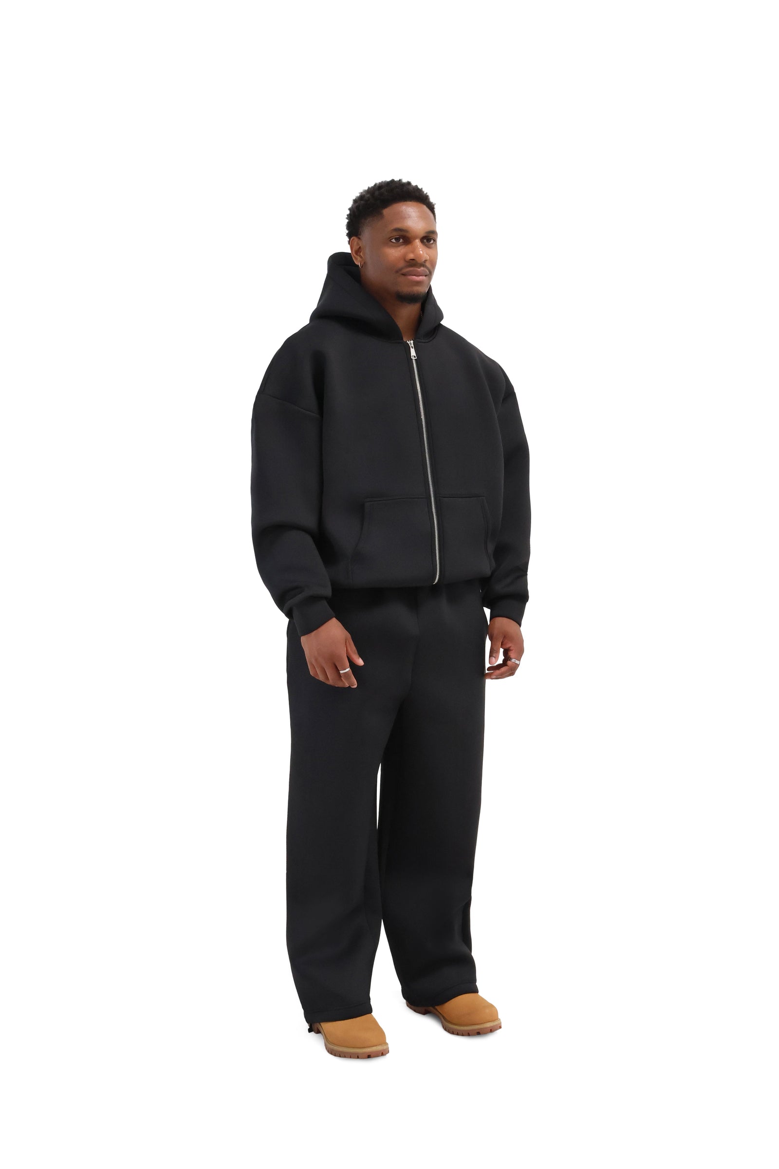 Scuba Oversized Zip Hoodies 450gsm black 1