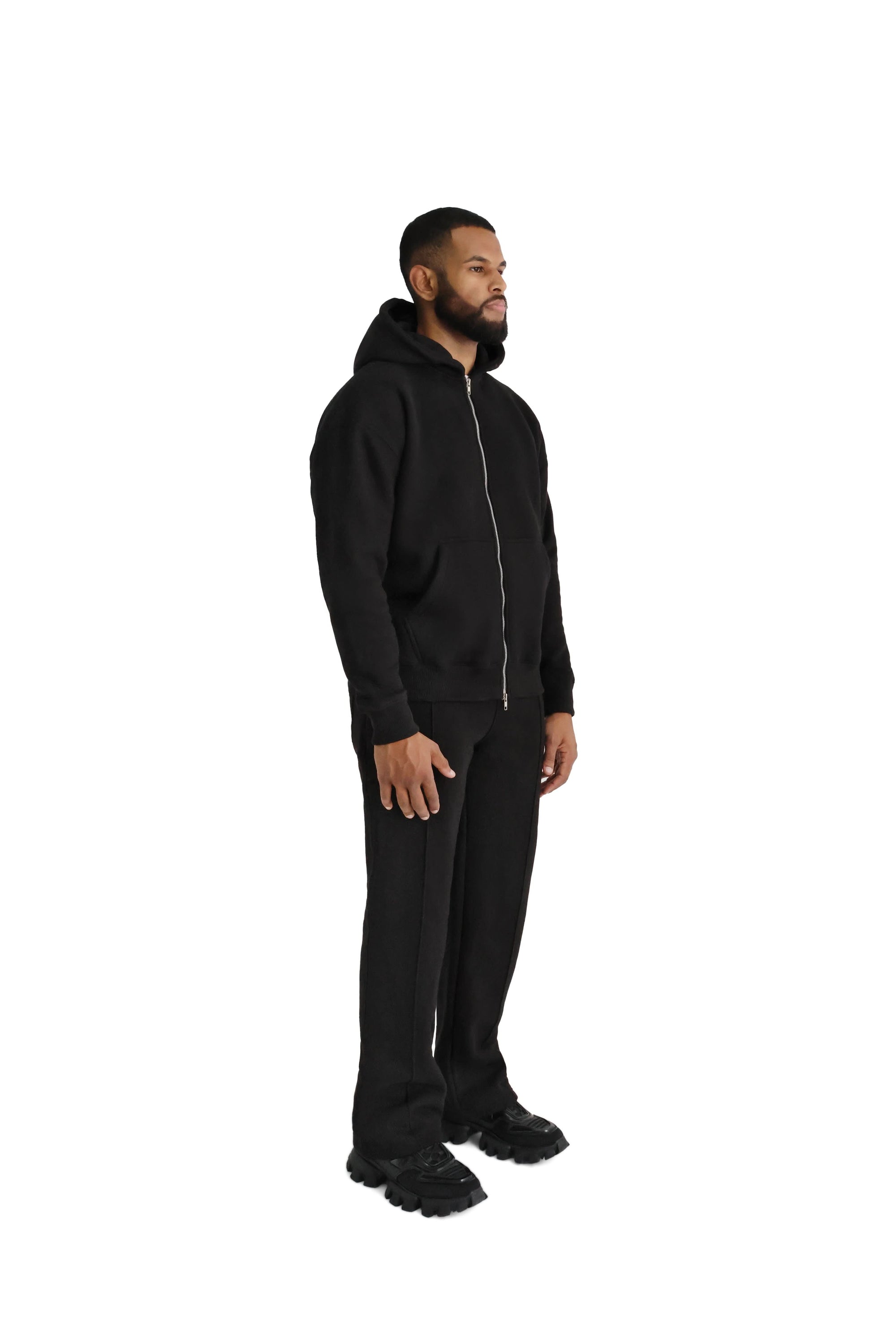 Ultra Luxury Oversized Zip Hoodies 550GSM black 1