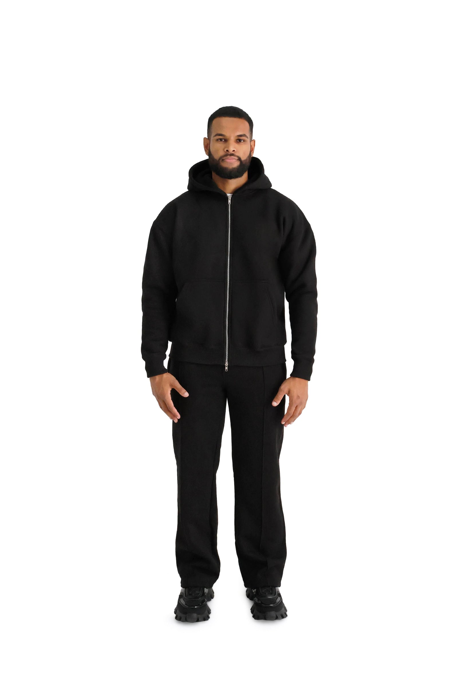 Ultra Luxury Oversized Zip Hoodies 550GSM black 1