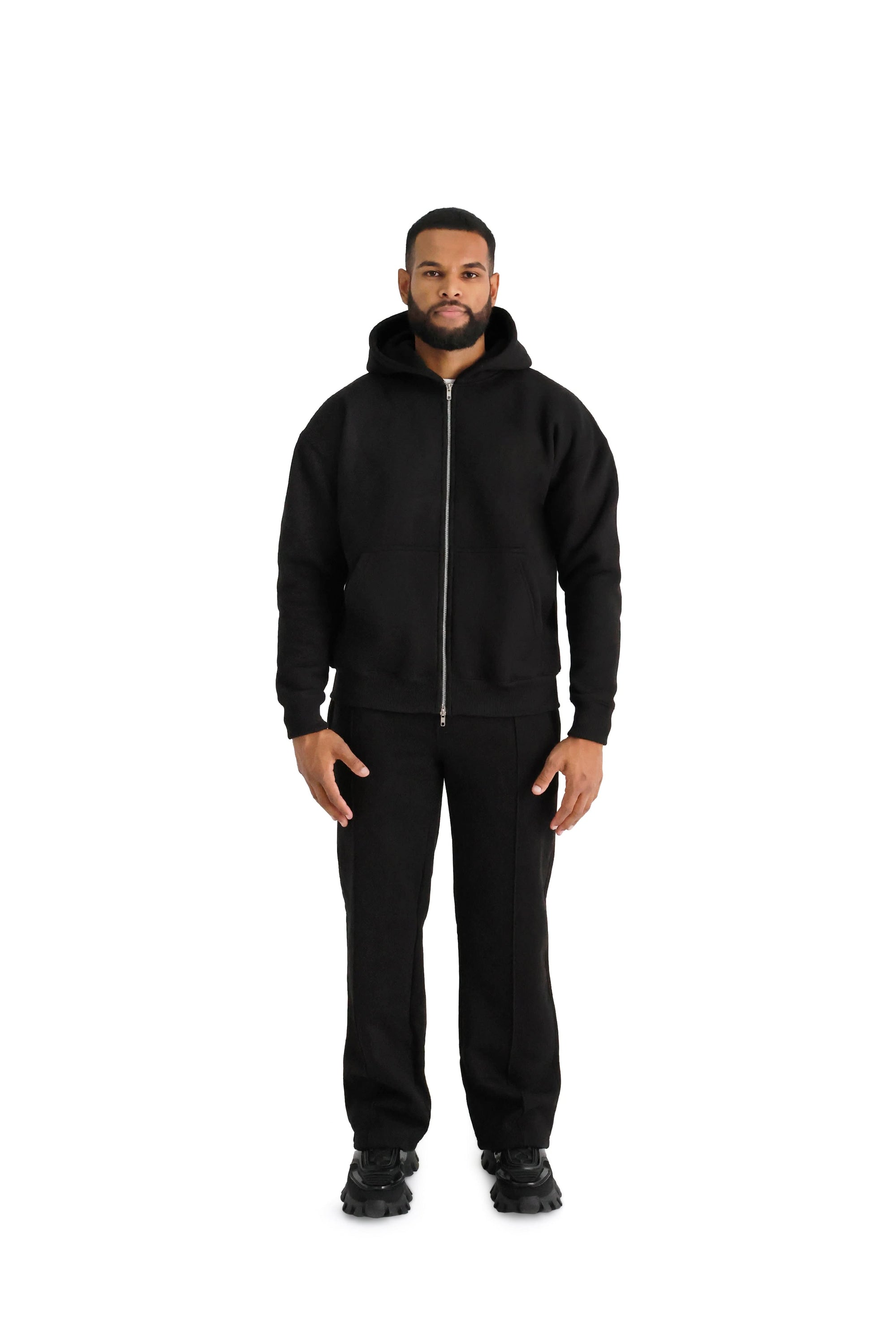 Ultra Luxury Oversized Zip Hoodies 550GSM black 2