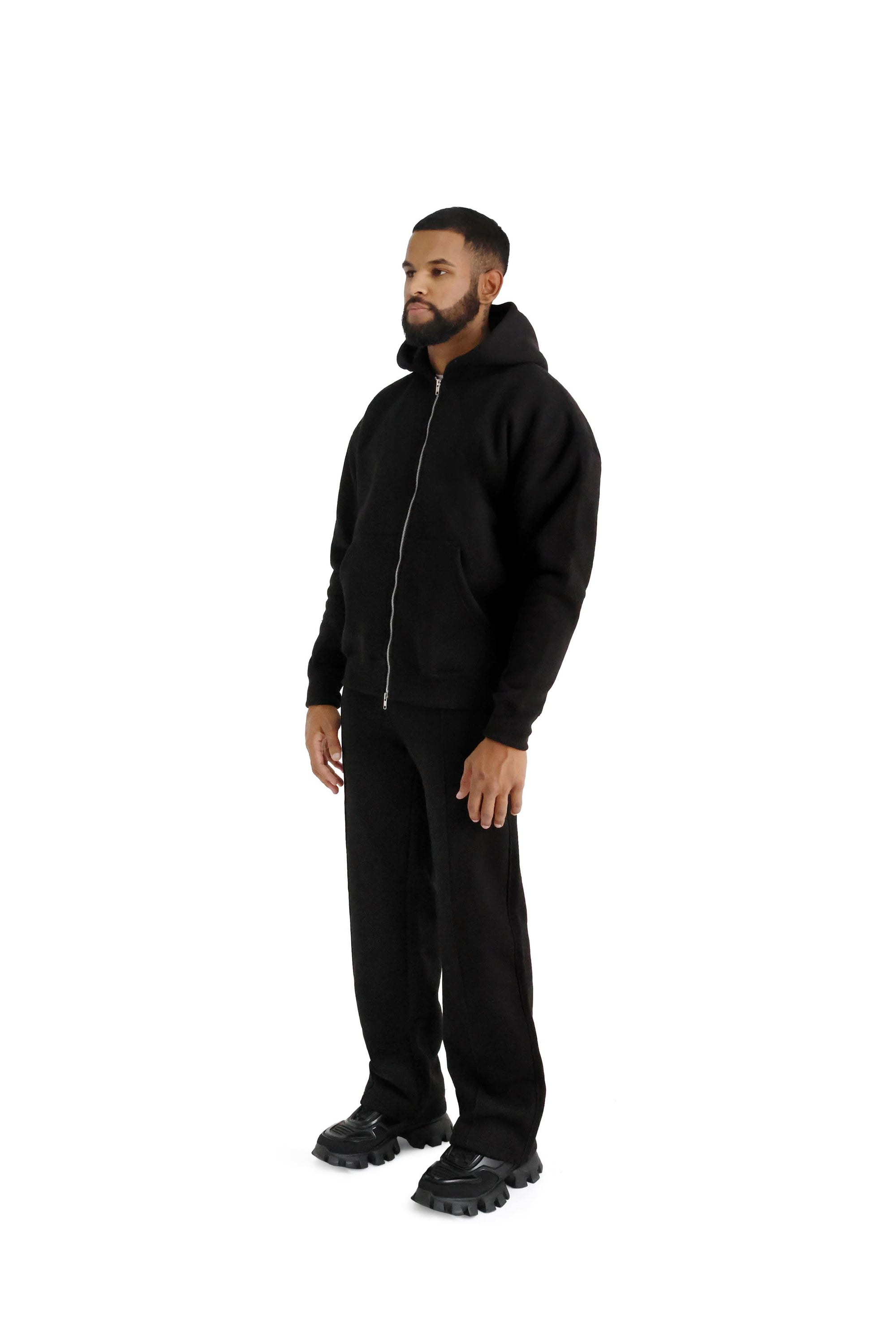 Ultra Luxury Oversized Zip Hoodies 550GSM black 3