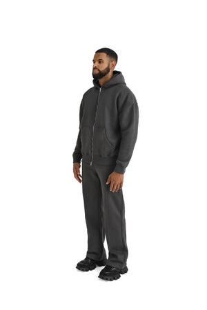 Ultra Luxury Oversized Zip Hoodies 550GSM charcoal 3