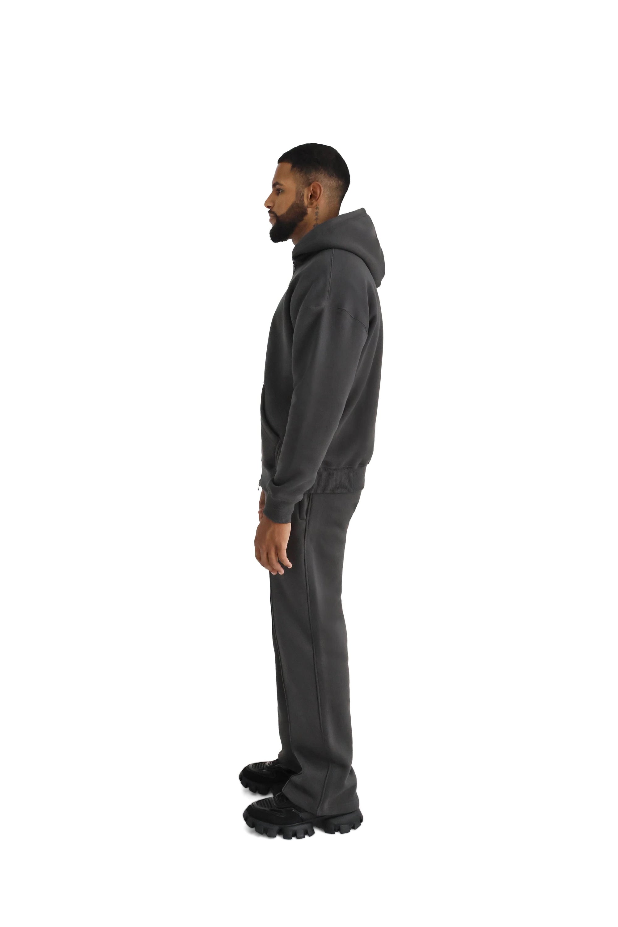 Ultra Luxury Oversized Zip Hoodies 550GSM charcoal 4