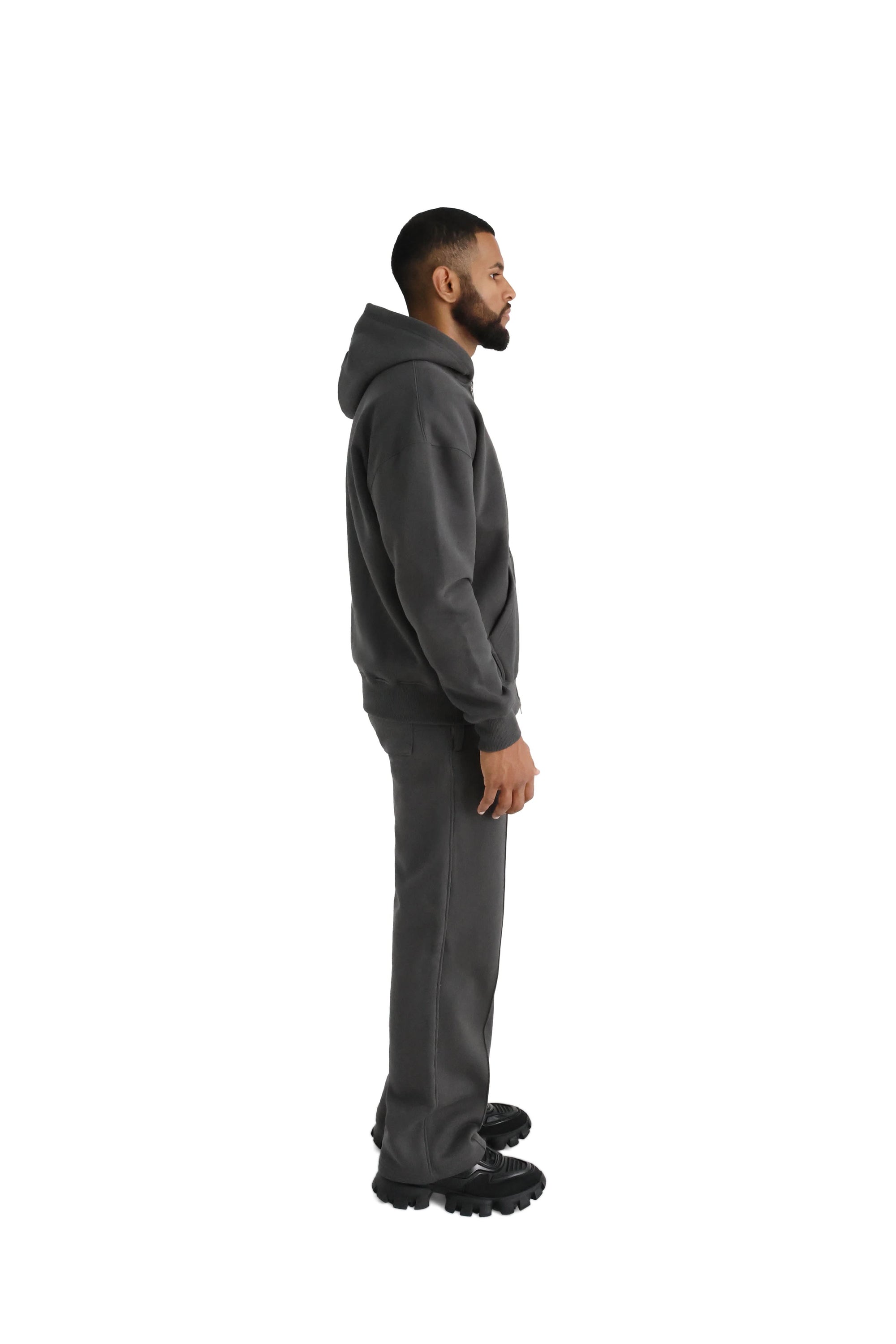 Ultra Luxury Oversized Zip Hoodies 550GSM charcoal 8