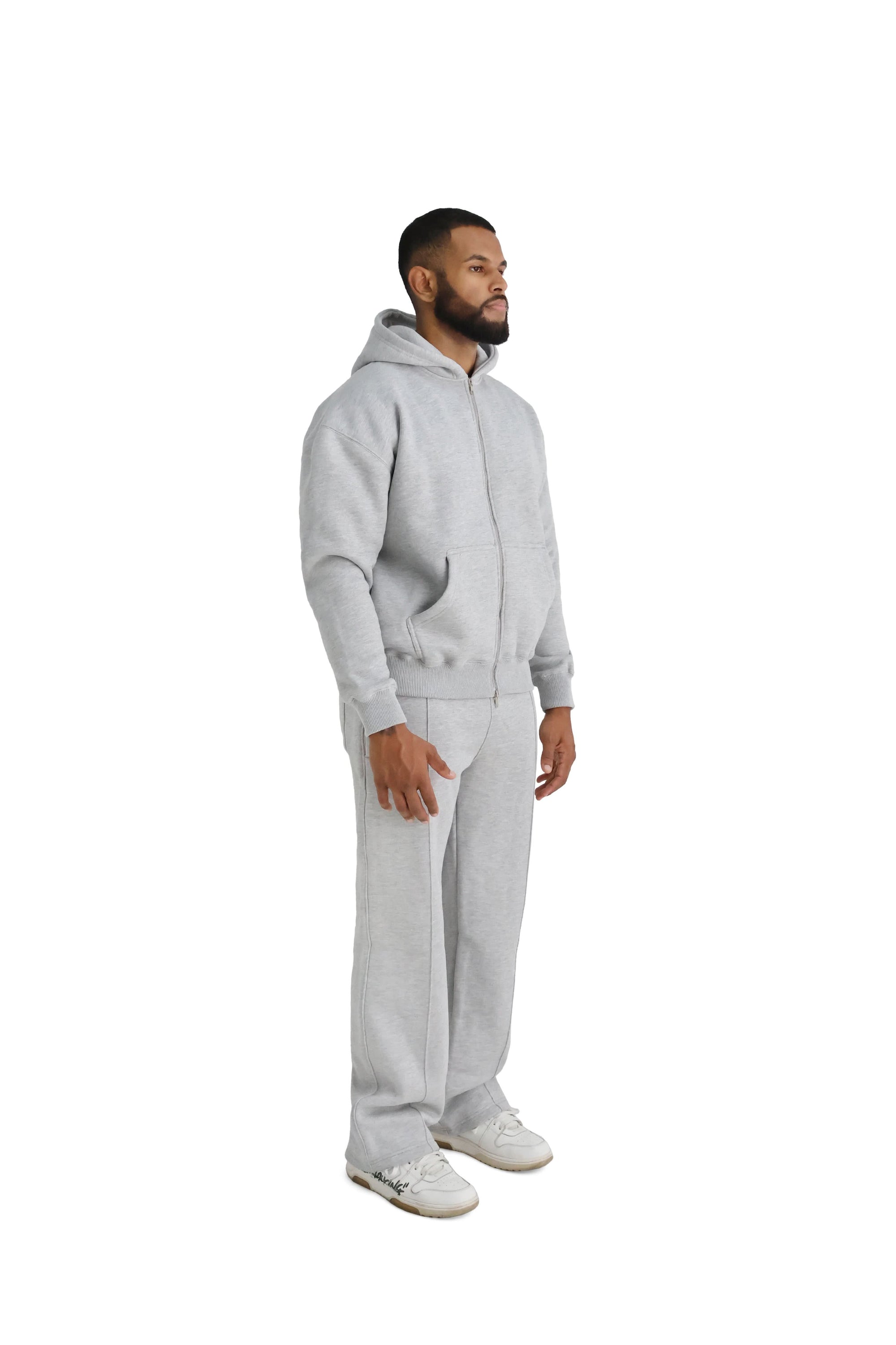 Ultra Luxury Oversized Zip Hoodies 550GSM grey 1