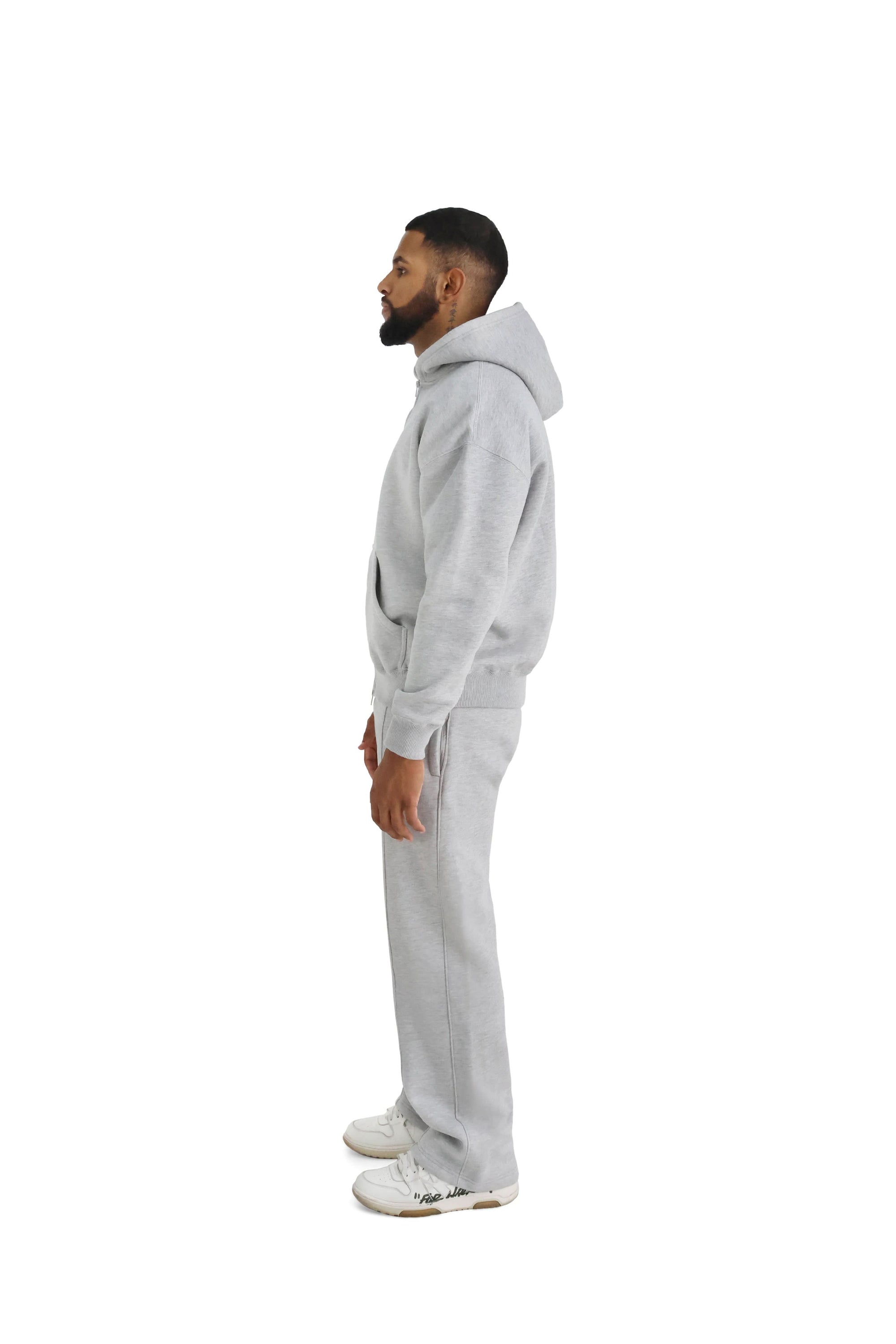 Ultra Luxury Oversized Zip Hoodies 550GSM grey 4