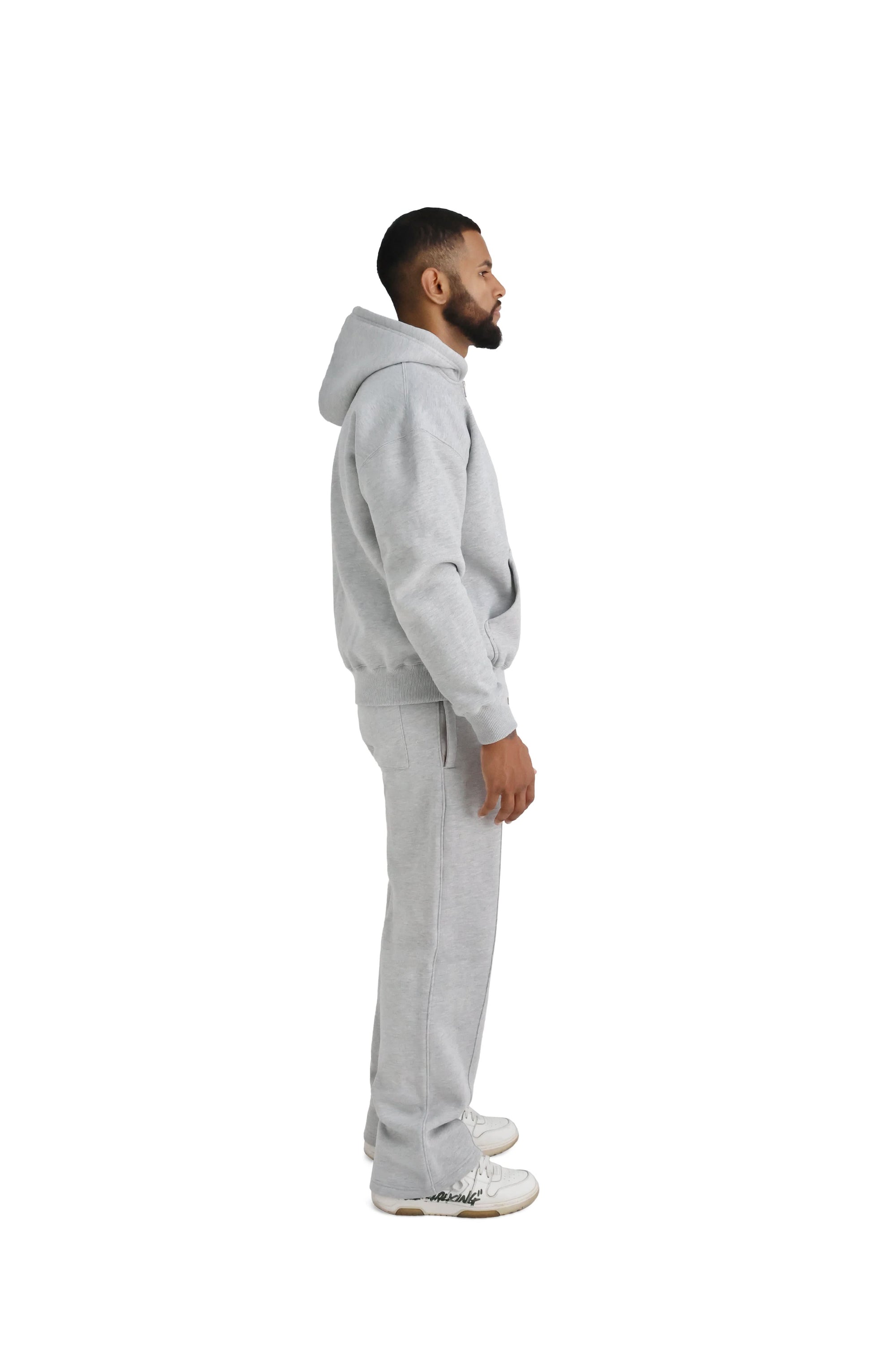 Ultra Luxury Oversized Zip Hoodies 550GSM grey 7