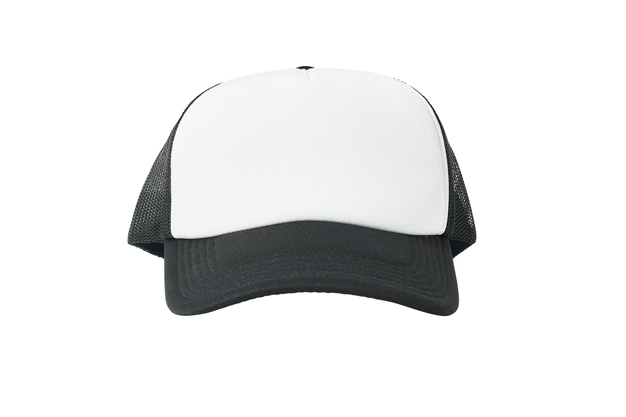 Wholesale Plain White and Black Foam Mesh Snap Back Cap