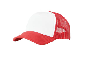 Wholesale Plain White and Red Foam Mesh Snap Back Cap