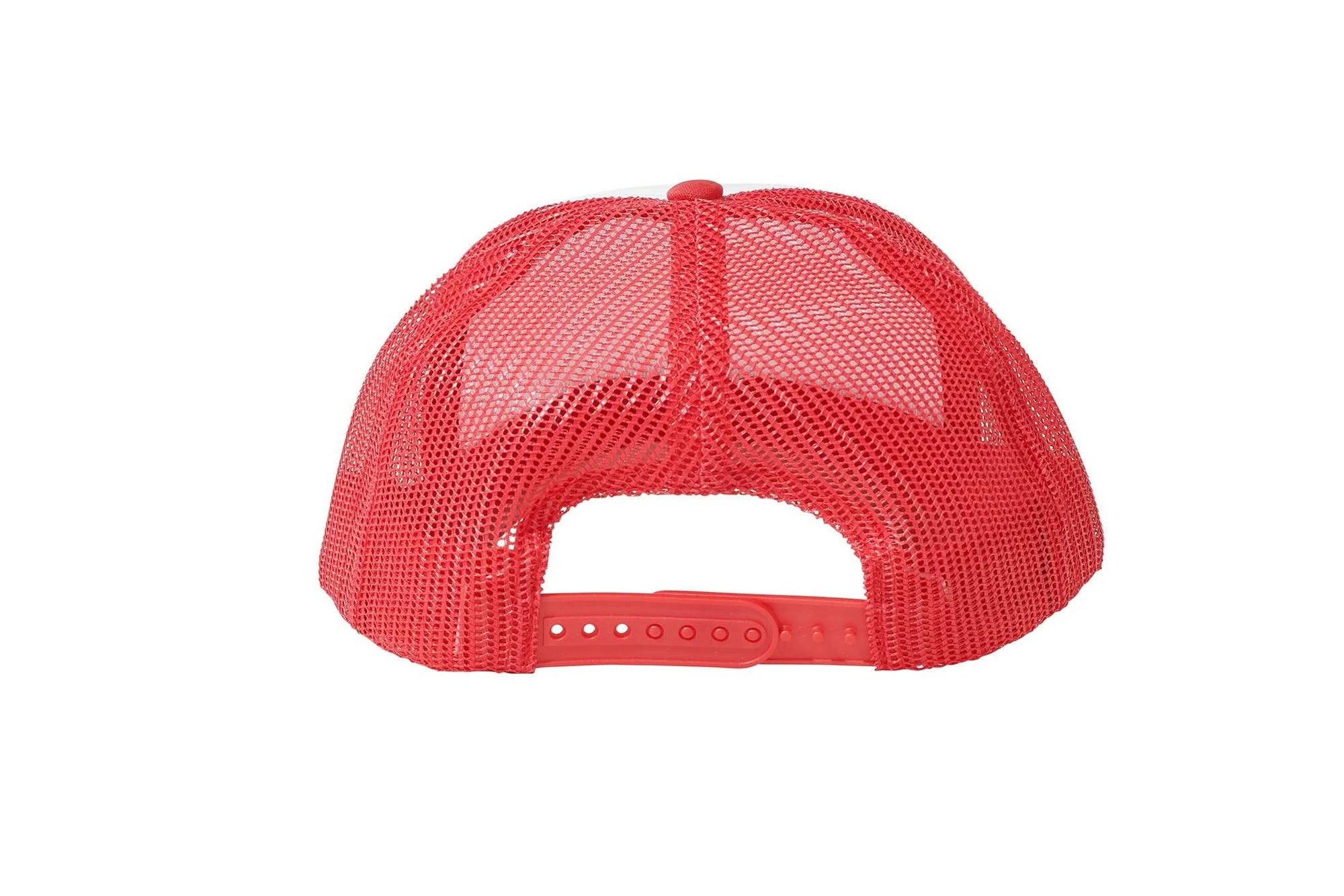 Wholesale Plain White and Red Foam Mesh Snap Back Cap