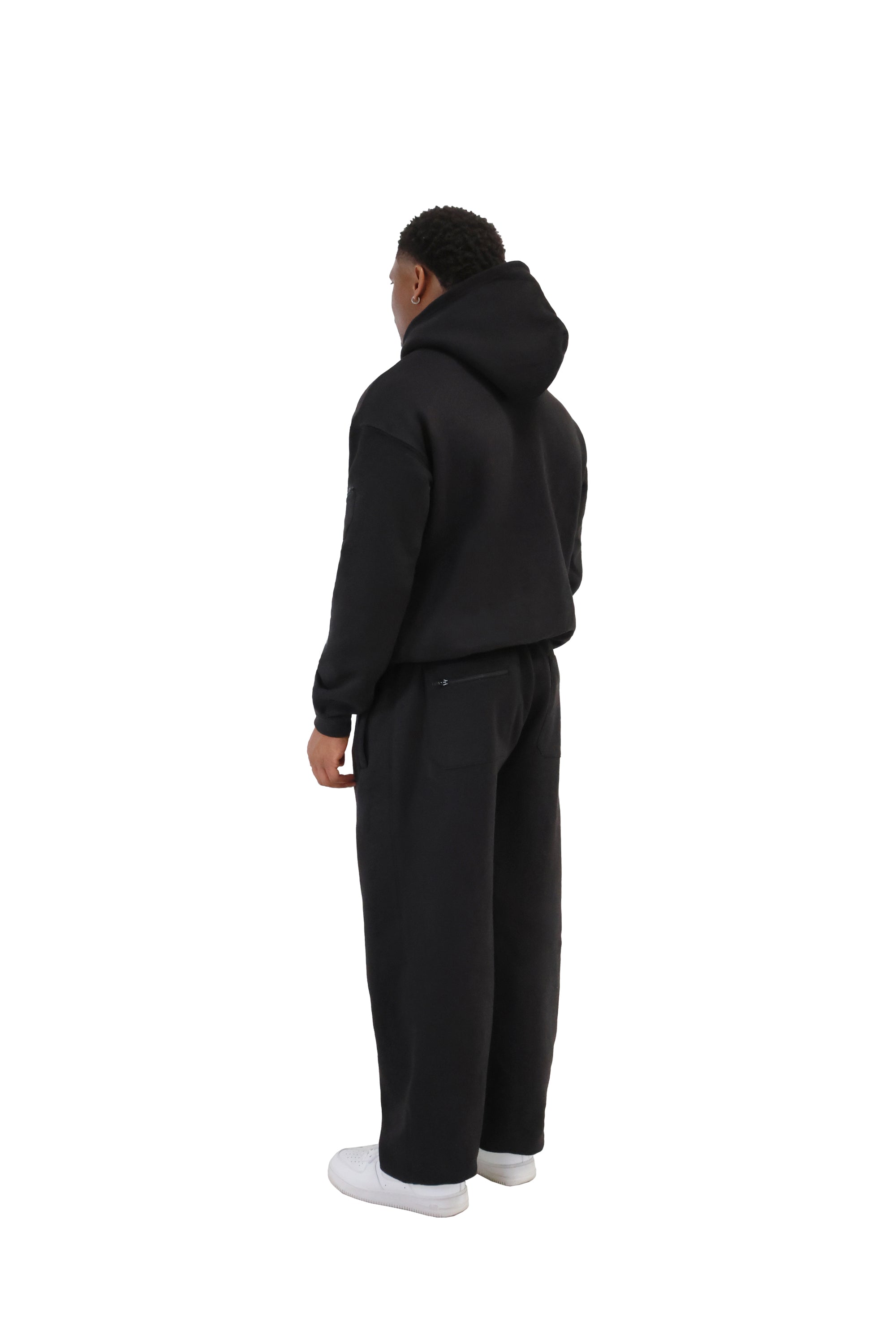 Wide Leg Cuffed Joggers 330gsm black 5