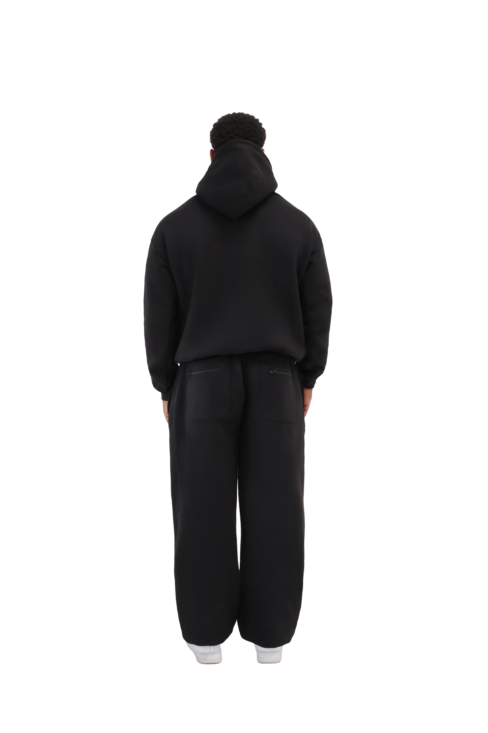 Wide Leg Cuffed Joggers 330gsm black 6