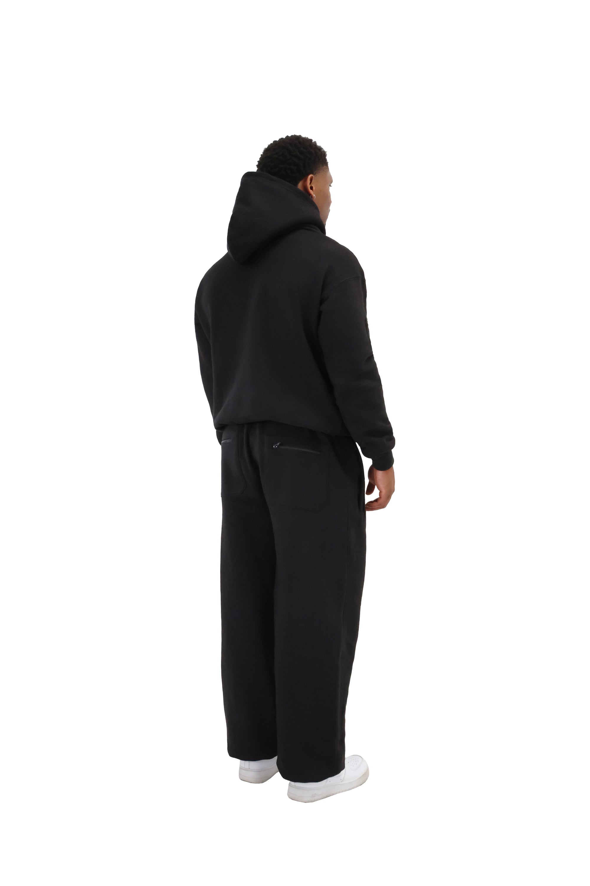 Wide Leg Cuffed Joggers 330gsm black 7