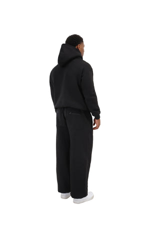 Wide Leg Cuffed Joggers 330gsm black 7