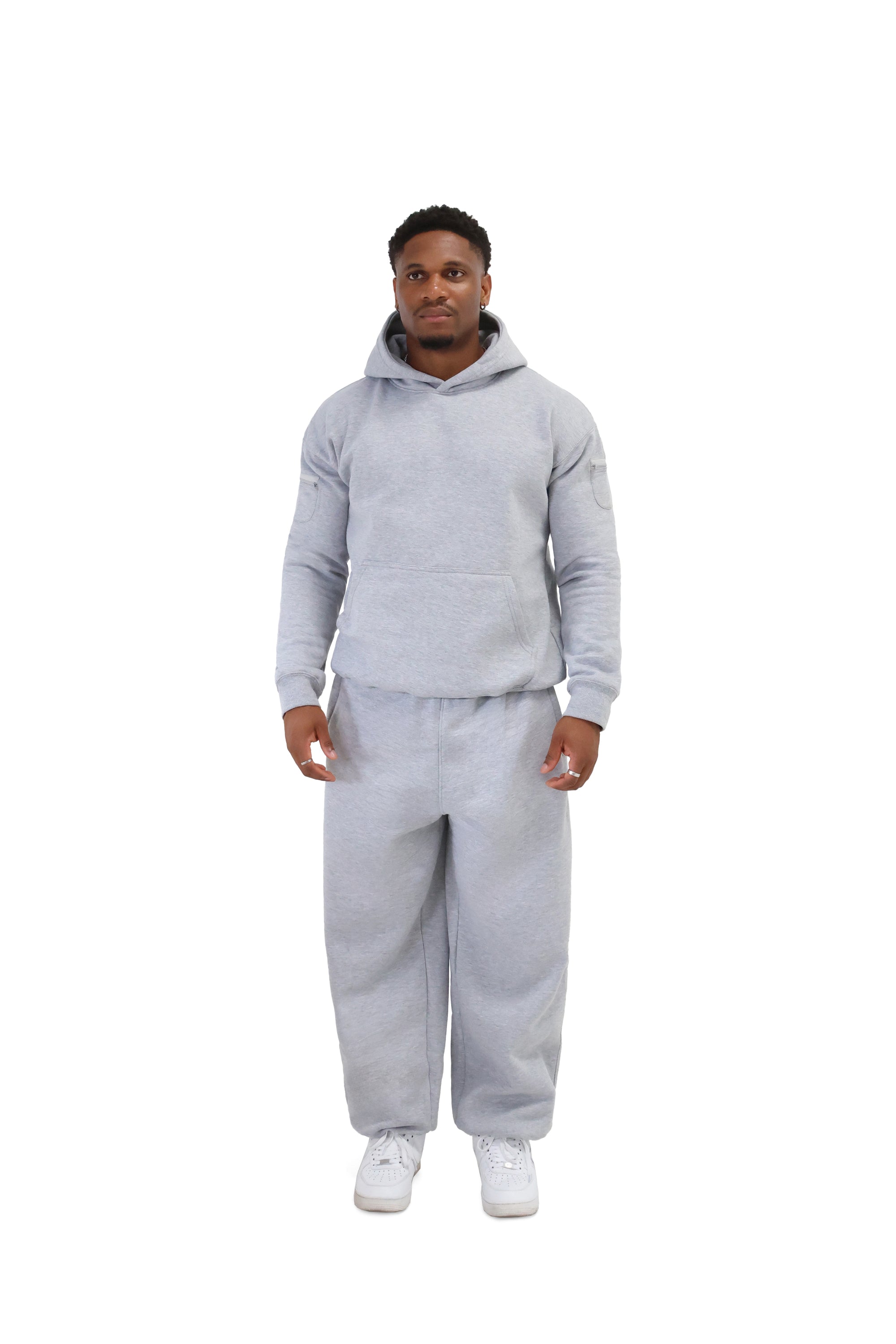 Wide Leg Cuffed Joggers 330gsm grey 2