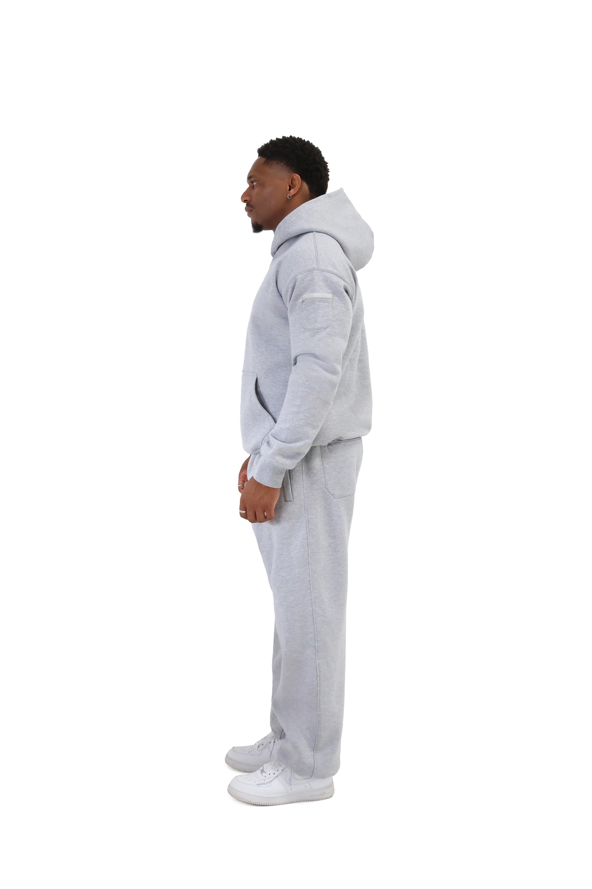 Wide Leg Cuffed Joggers 330gsm grey 4