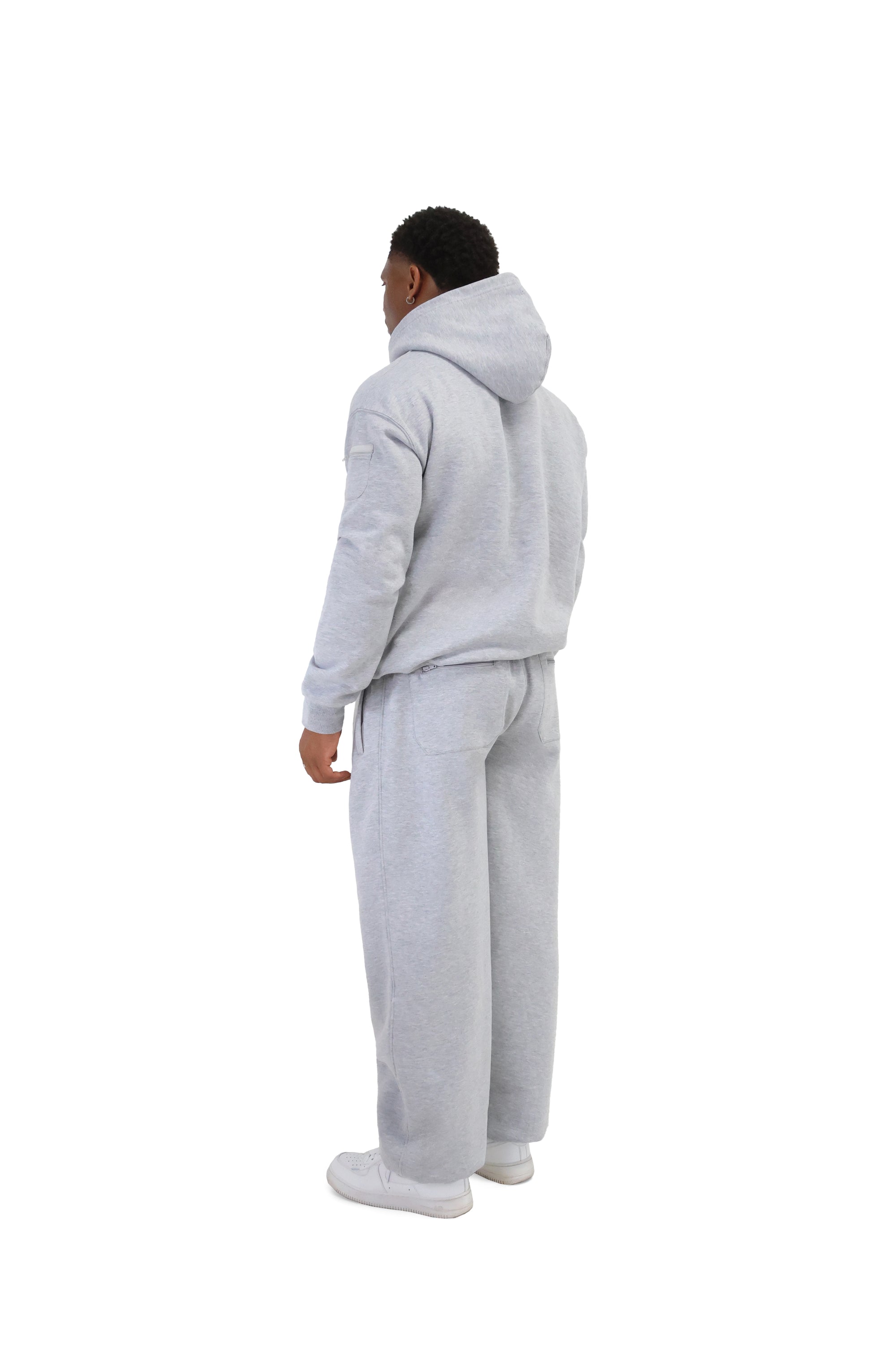 Wide Leg Cuffed Joggers 330gsm grey 5