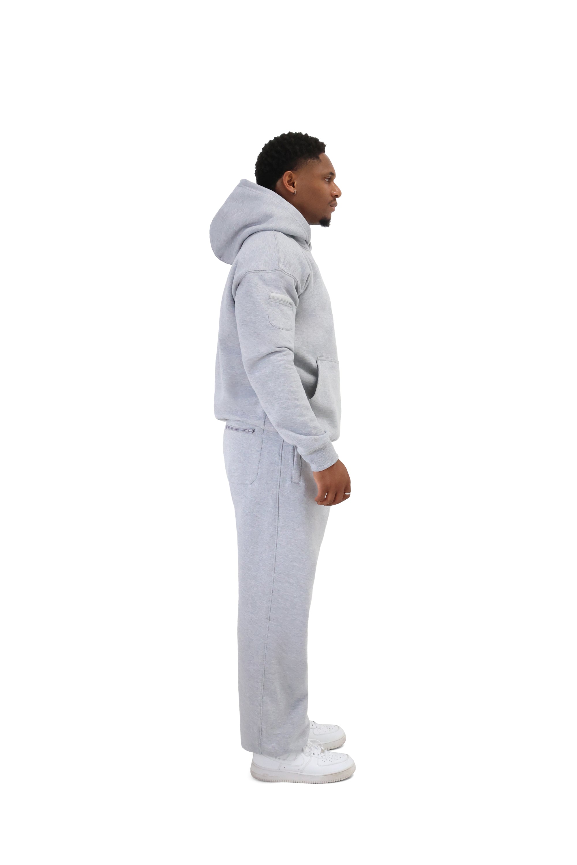 Wide Leg Cuffed Joggers 330gsm grey 8
