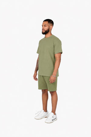 khaki regular fit shorts 330gsm 3