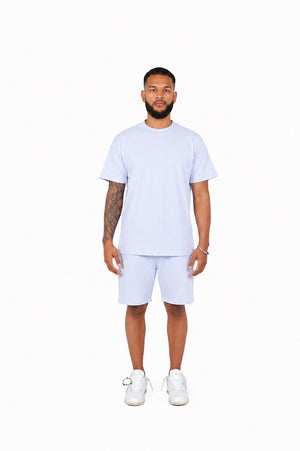 pastel blue regular fit shorts 330gsm 2