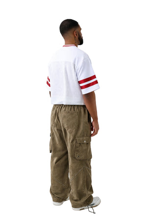 Wide Leg Denim Joggers With Zip