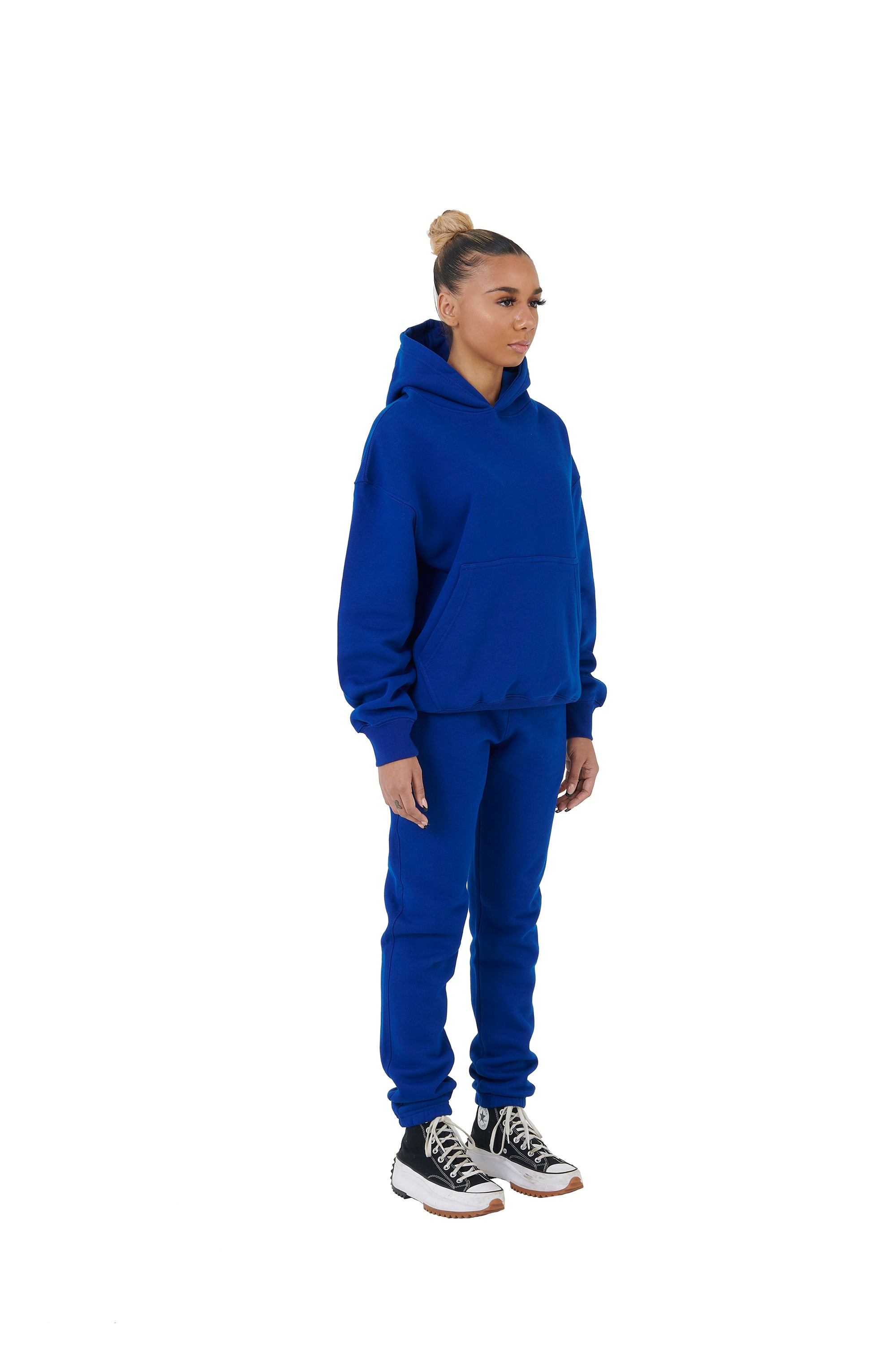 Wholesale Plain Royal Blue Over Sized Jogging Bottoms and Plain Royal Blue Oversized Hoodie