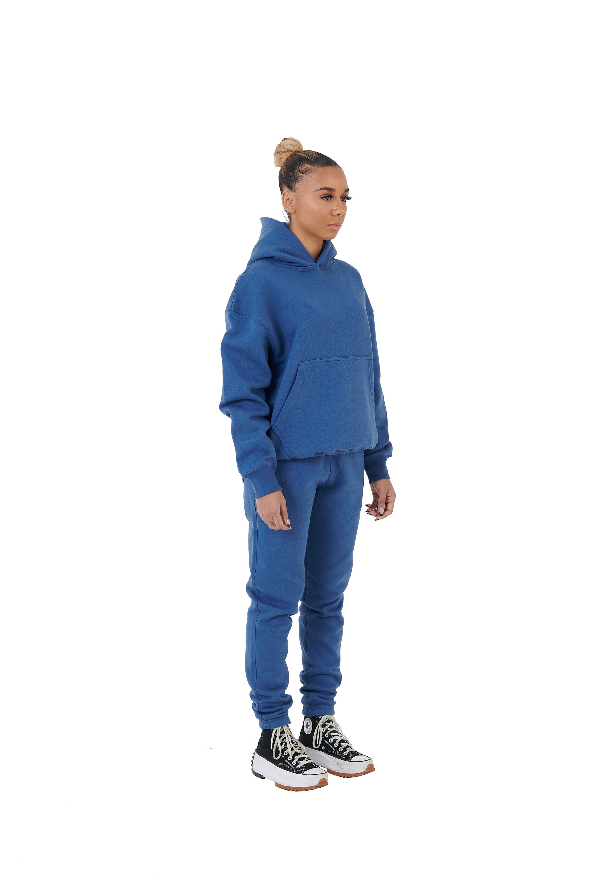 Wholesale Plain Navy Over Sized Hoodie and Navy Over Sized Jogging Bottoms