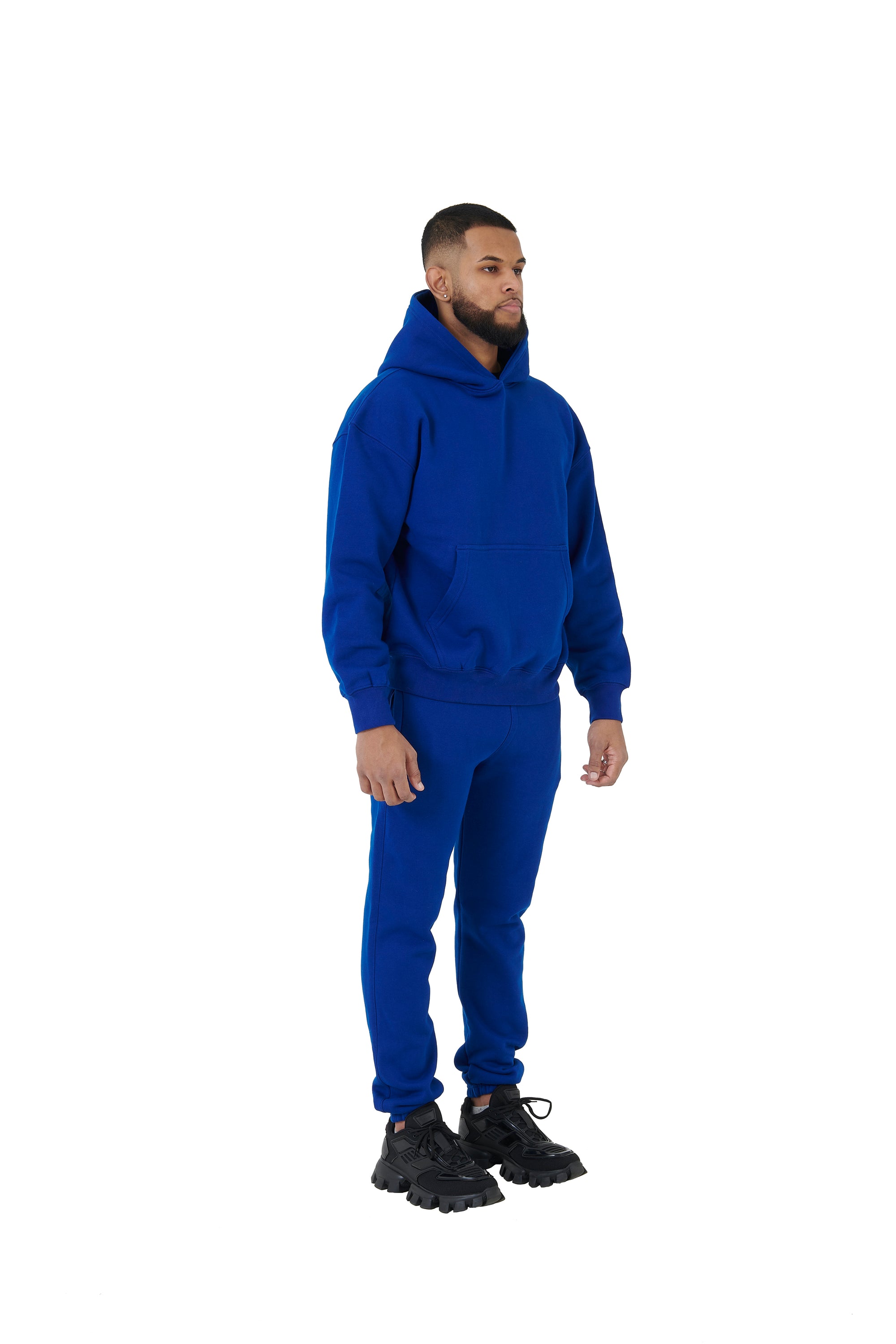 Wholesale Plain Royal Blue Over Sized Jogging Bottoms and Plain Royal Blue Oversized Hoodie