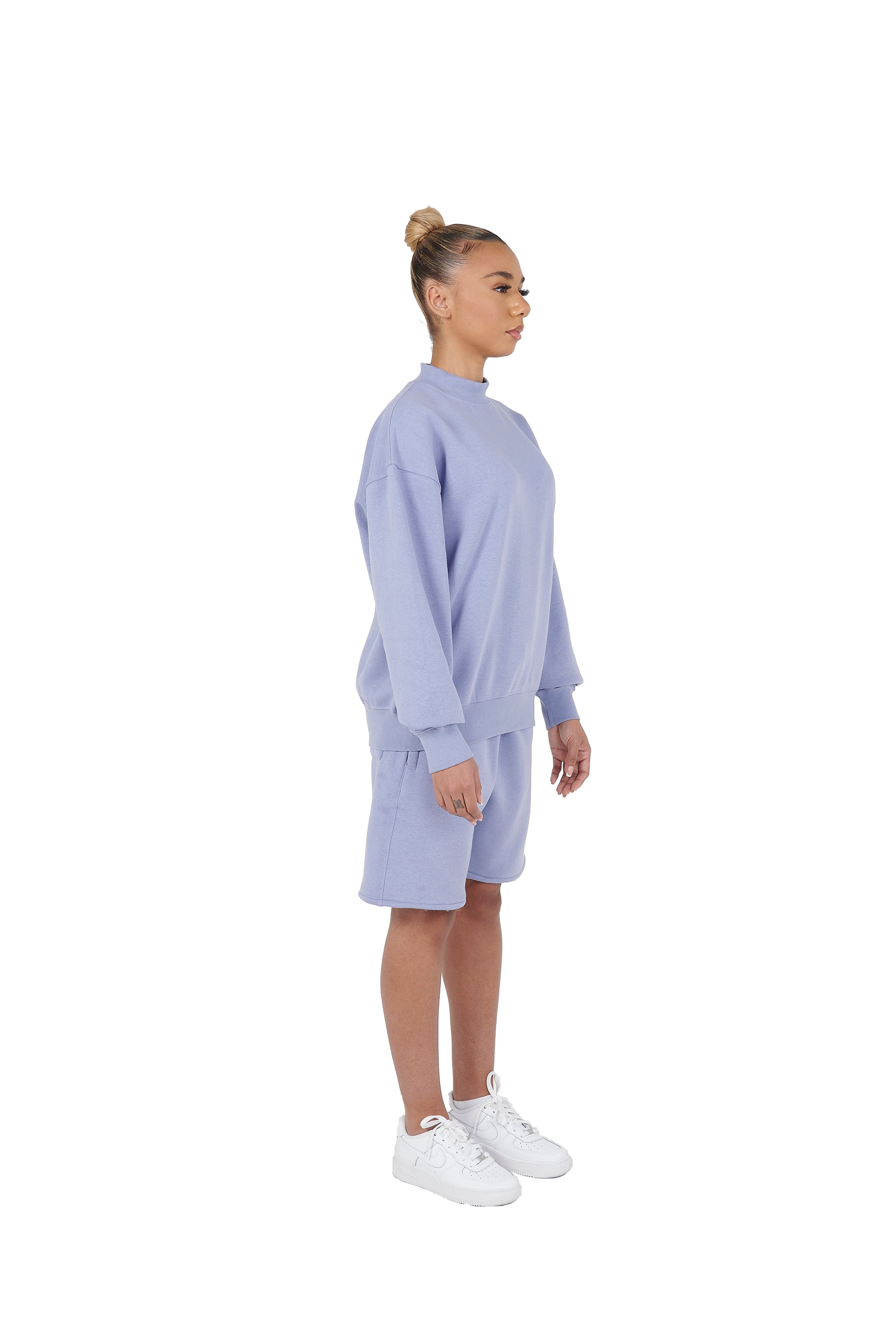 The plain over-sized sweatshirt and the over-sized shorts are available at wholesale prices