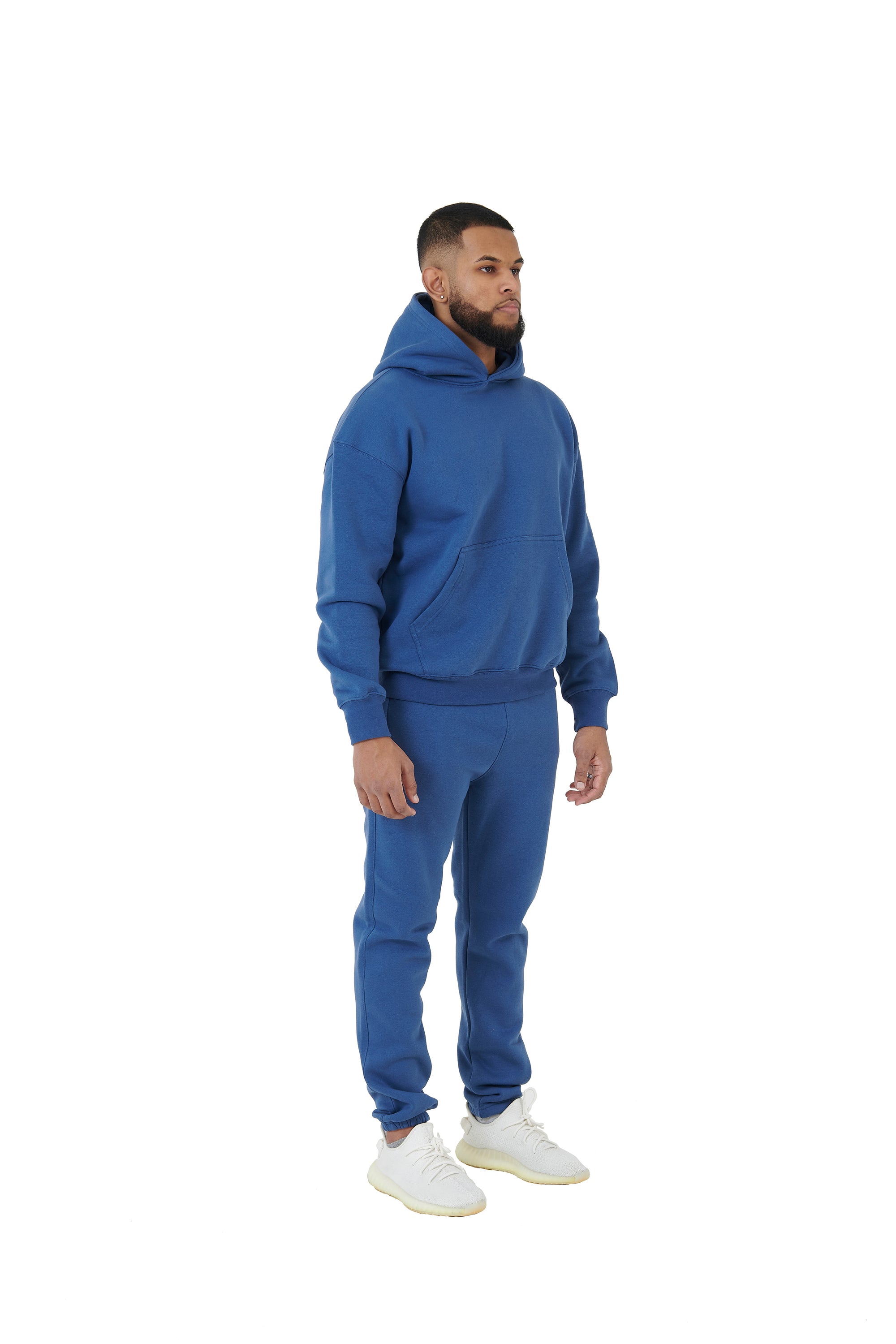 Wholesale Plain Navy Over Sized Hoodie and Navy Over Sized Jogging Bottoms