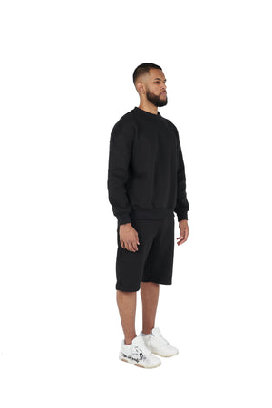 Black oversized tracksuit shorts high quality 