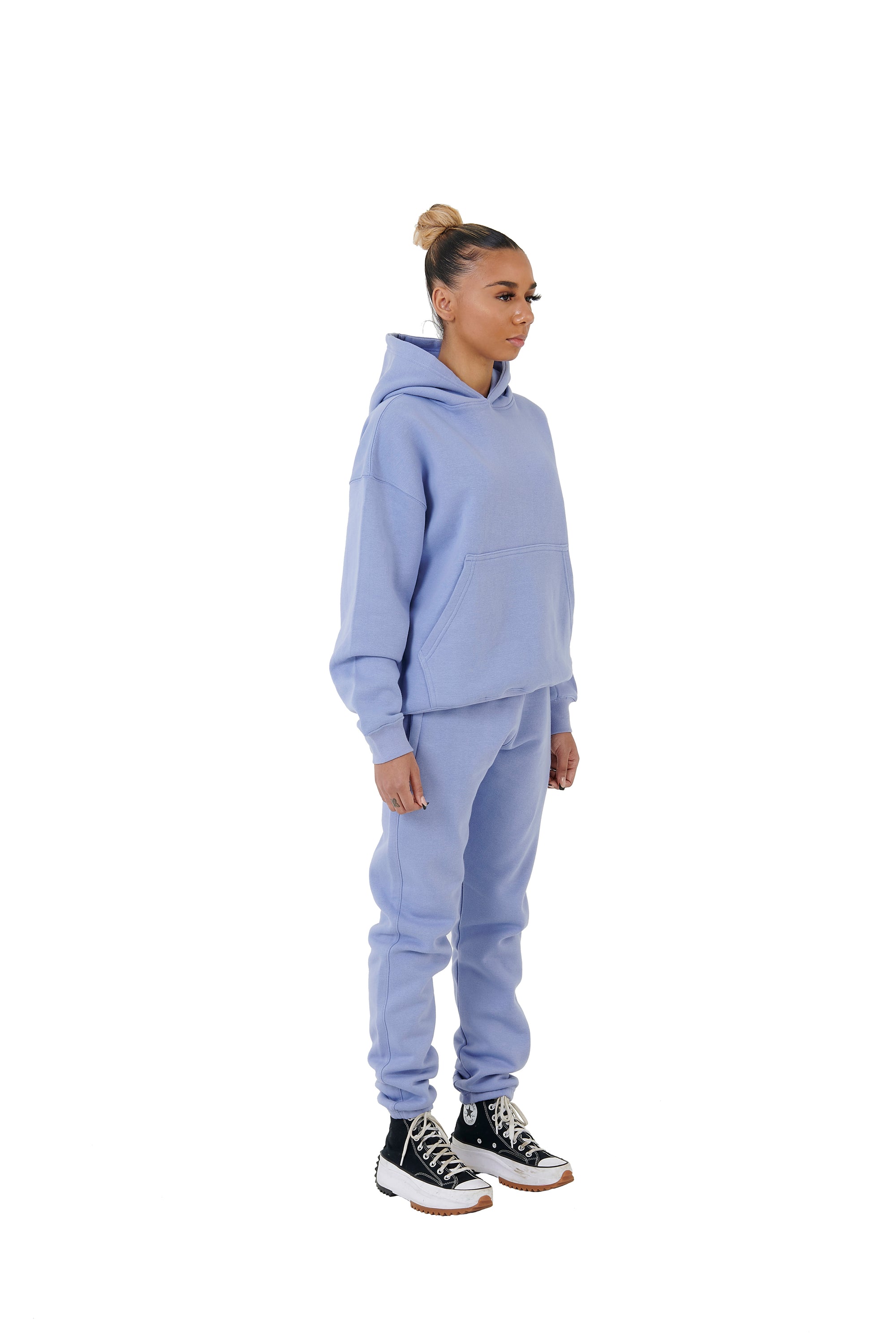 Wholesale Plain Light Blue Over Sized Jogging Bottoms and Plain Light Blue Oversized Hoodie