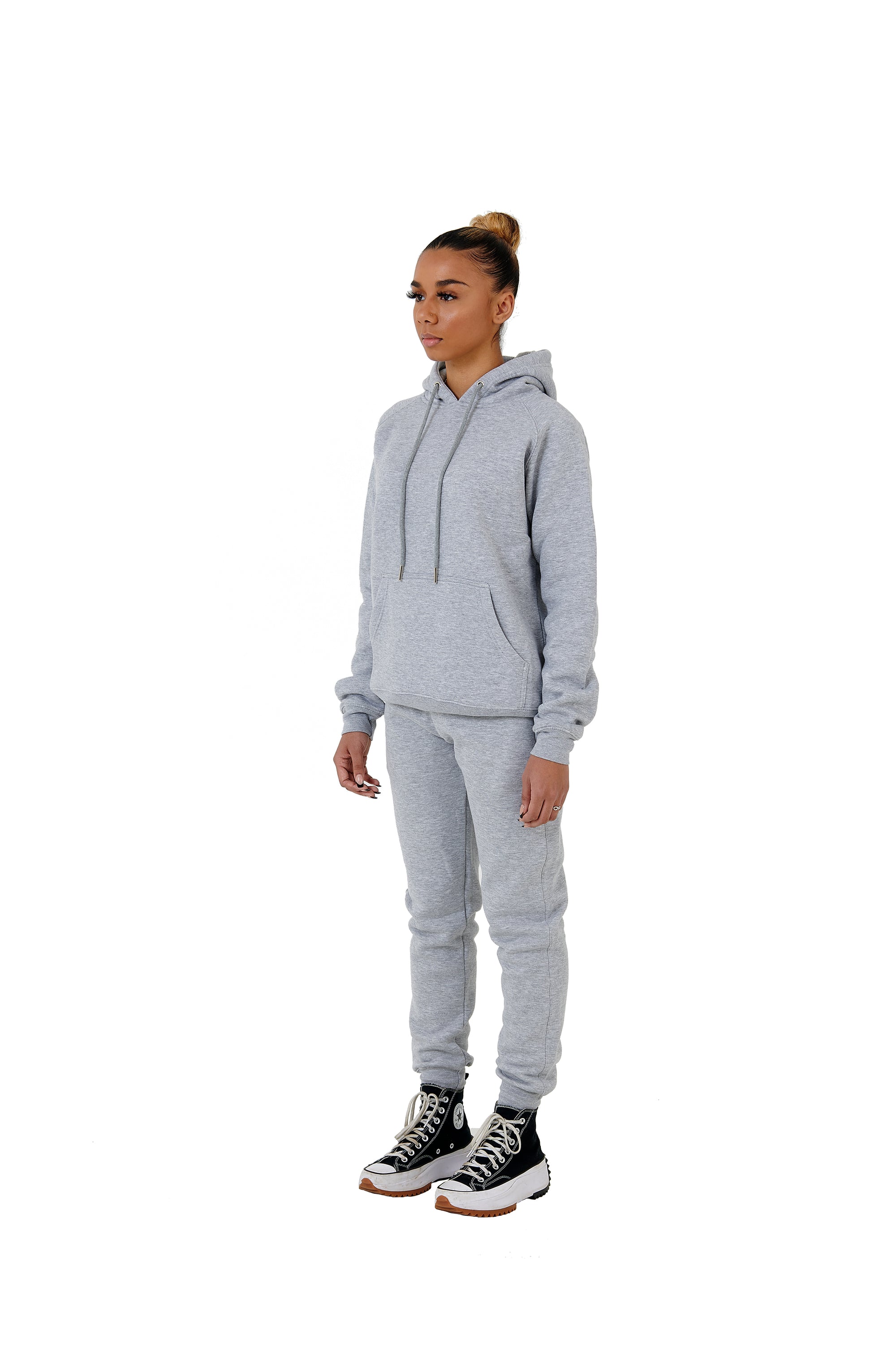 Wholesale Plain Grey Slim Relaxed Fit Hoodie and Grey Slim Fit Jogging Bottoms