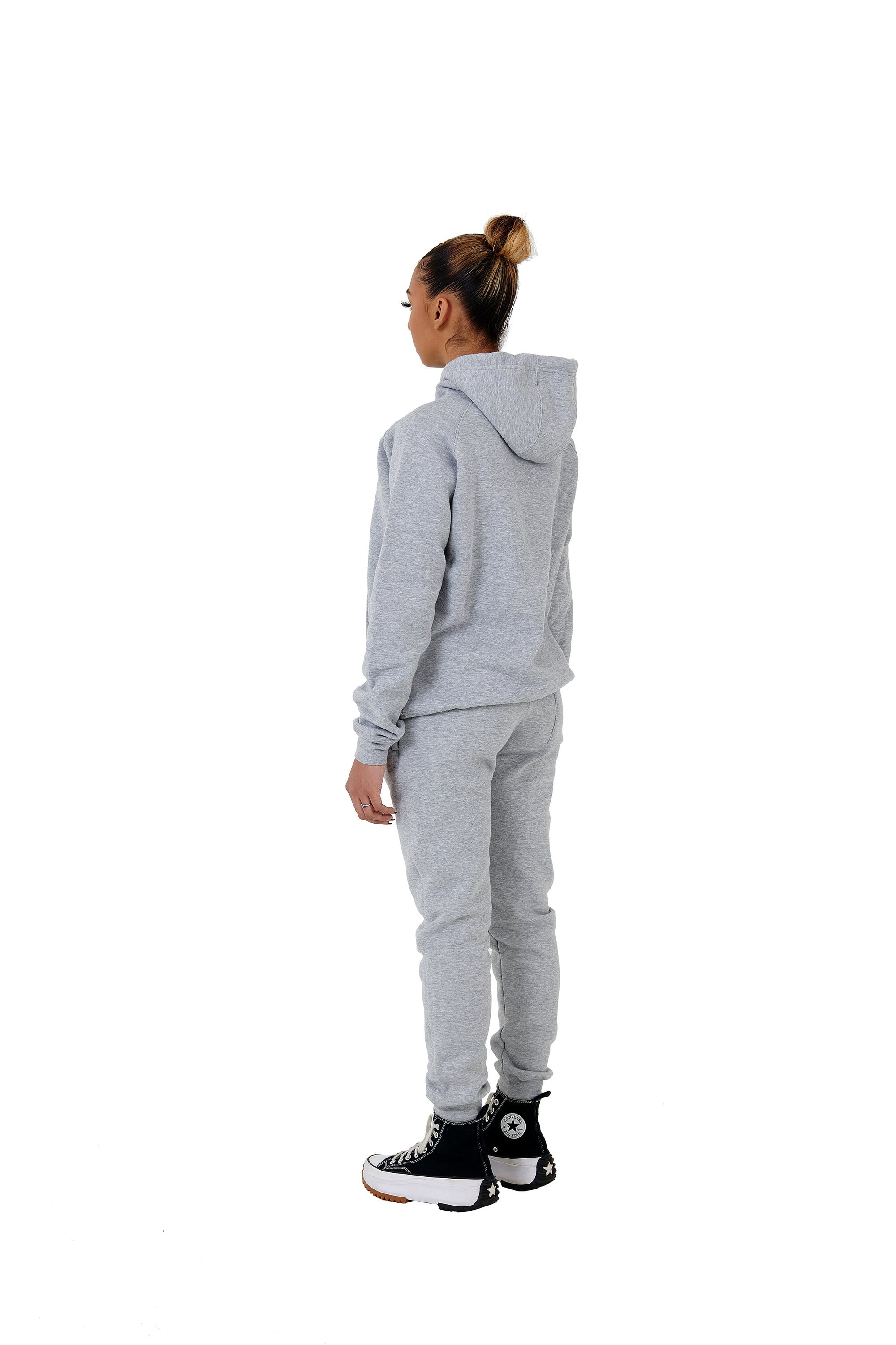 Wholesale Plain Black Slim Fit Hoodie and Black Slim Fit Jogging Bottoms