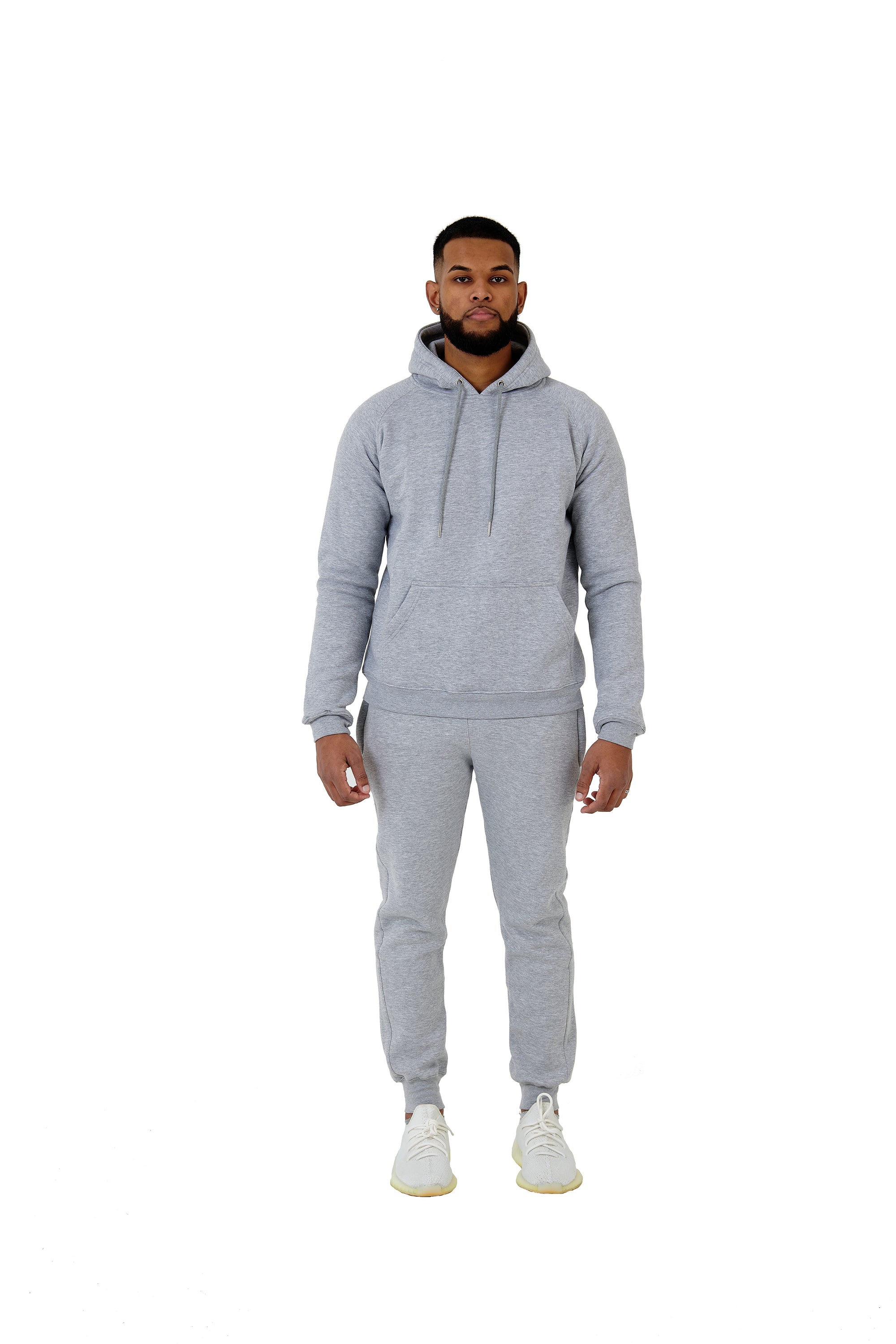 Wholesale Plain Grey Slim Relaxed Fit Hoodie and Grey Slim Fit Jogging Bottoms