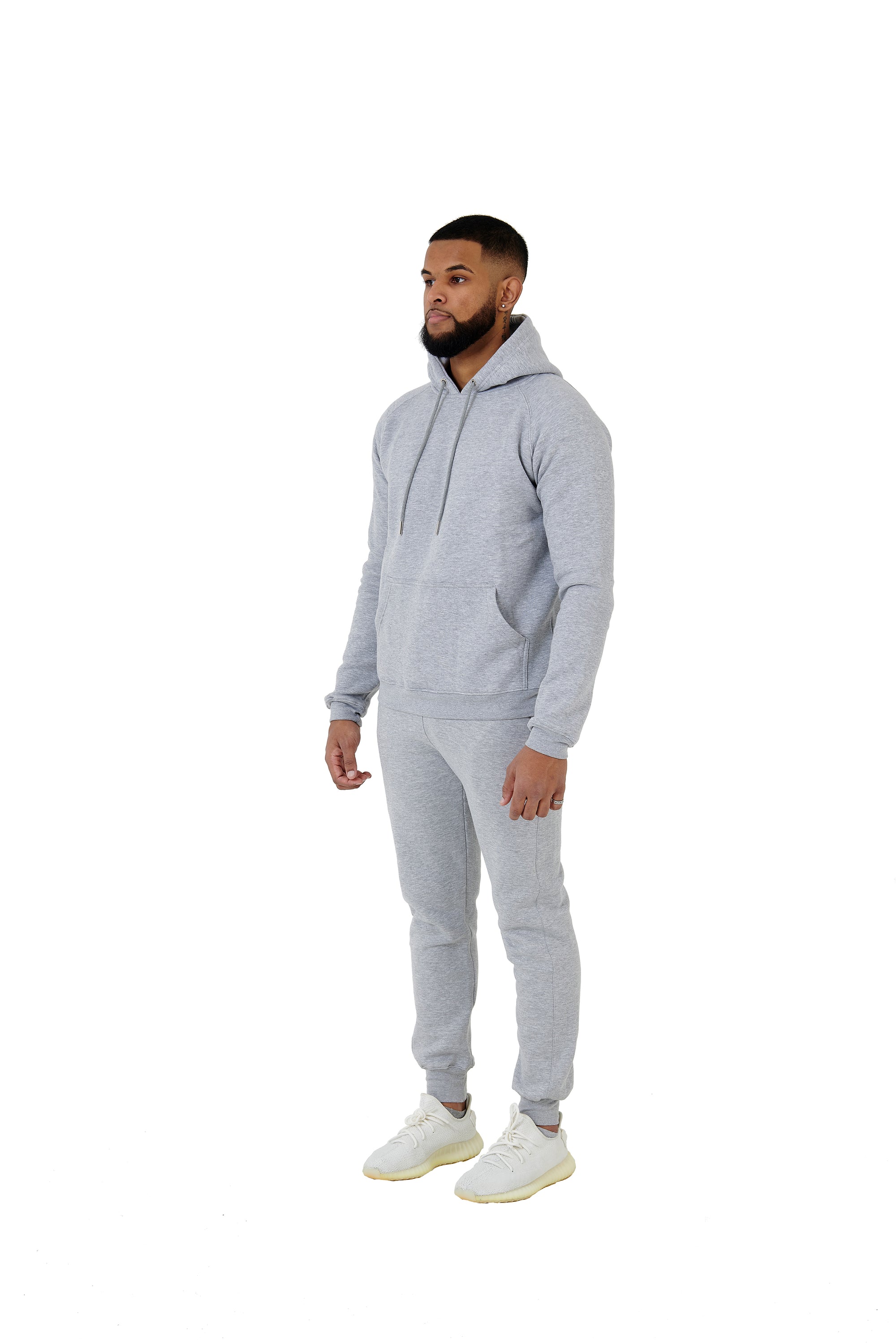 Wholesale Plain Grey Slim Relaxed Fit Hoodie and Grey Slim Fit Jogging Bottoms