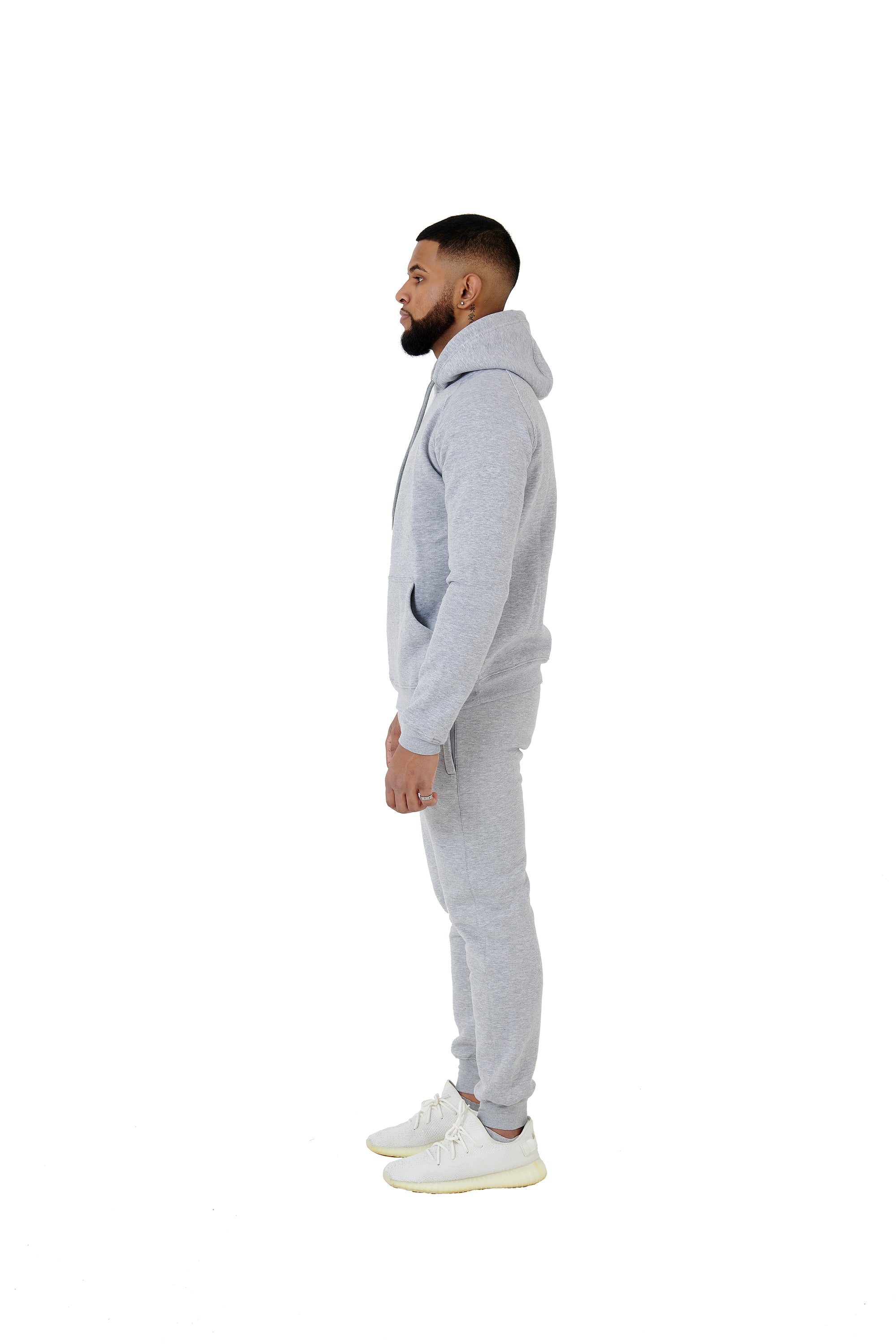 Wholesale Plain Grey Slim Relaxed Fit Hoodie and Grey Slim Fit Jogging Bottoms