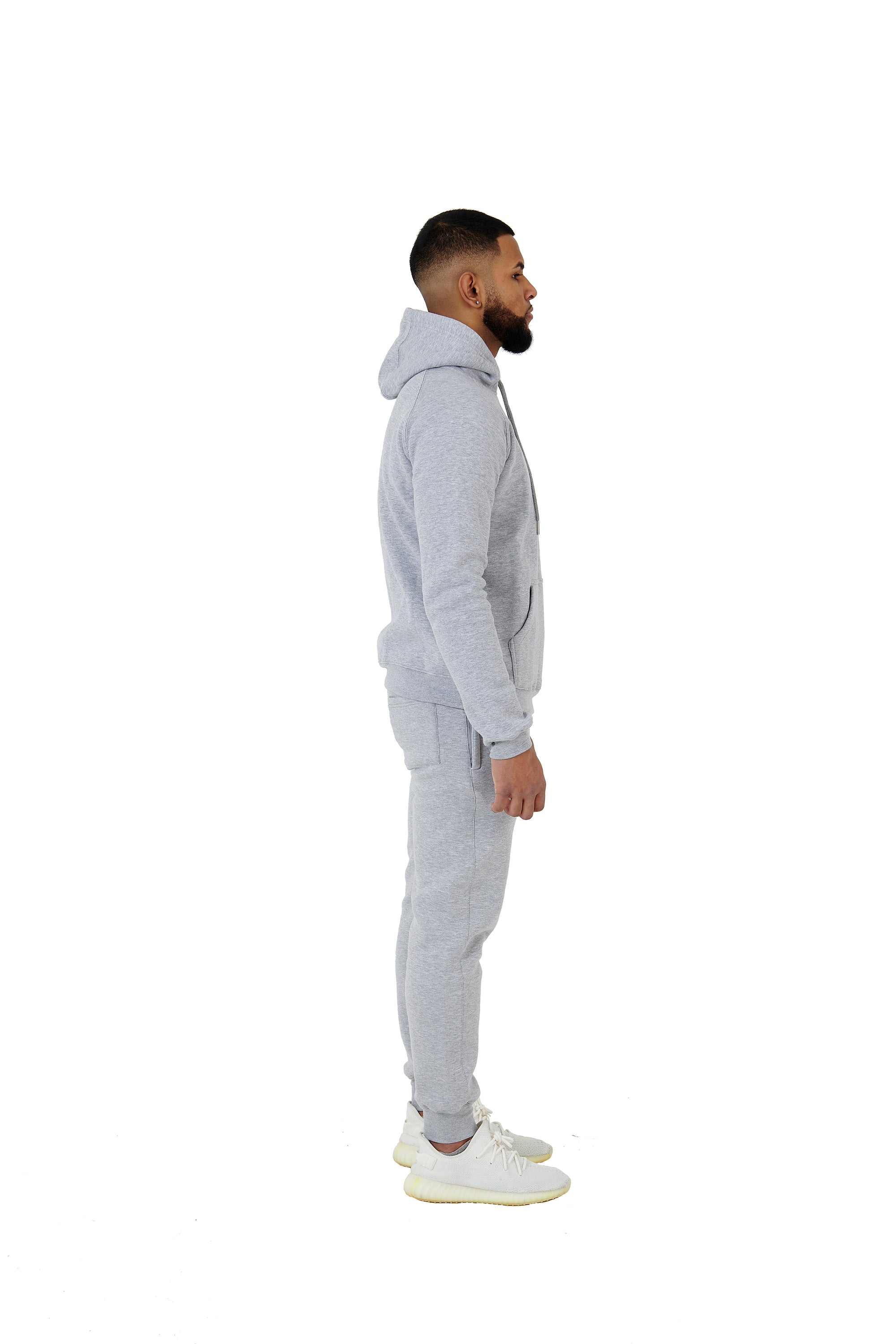 Wholesale Plain Grey Slim Relaxed Fit Hoodie and Grey Slim Fit Jogging Bottoms